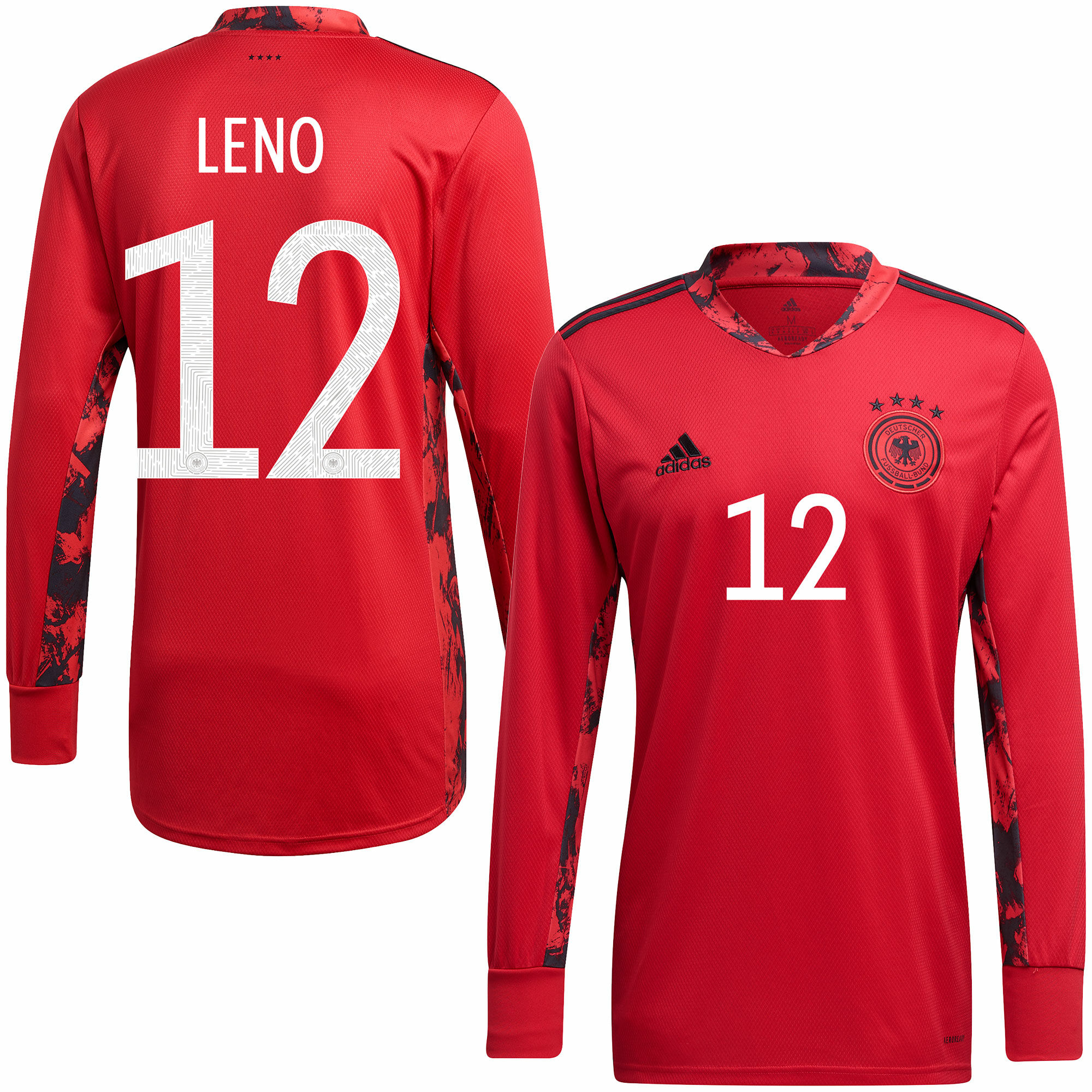 Německo - Dres fotbalový brankářský - sezóna 2020/21, domácí, číslo 12, červený, Bernd Leno
