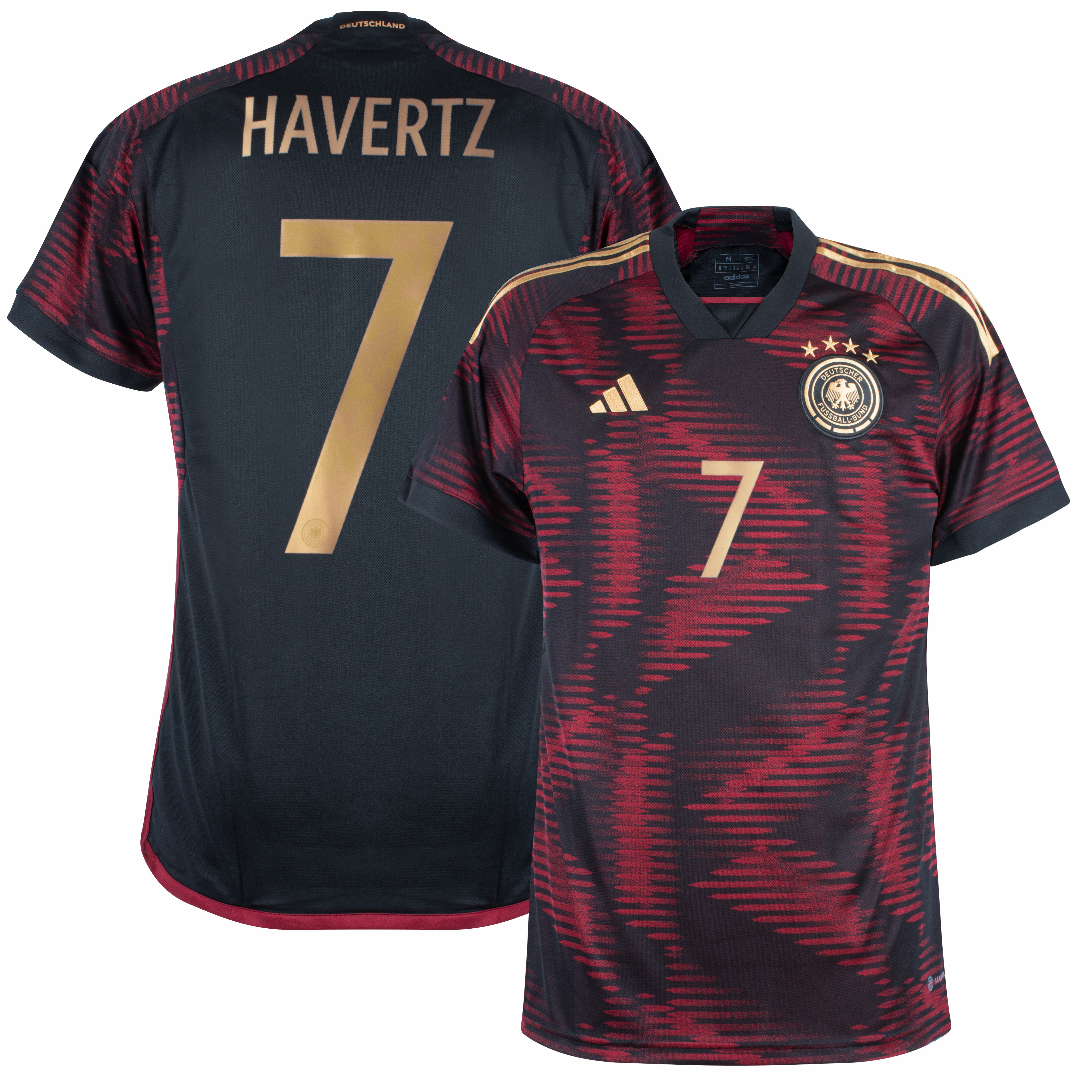Německo - Dres fotbalový - Kai Havertz, oficiální potisk, černý, sezóna 2022/23, číslo 7, venkovní