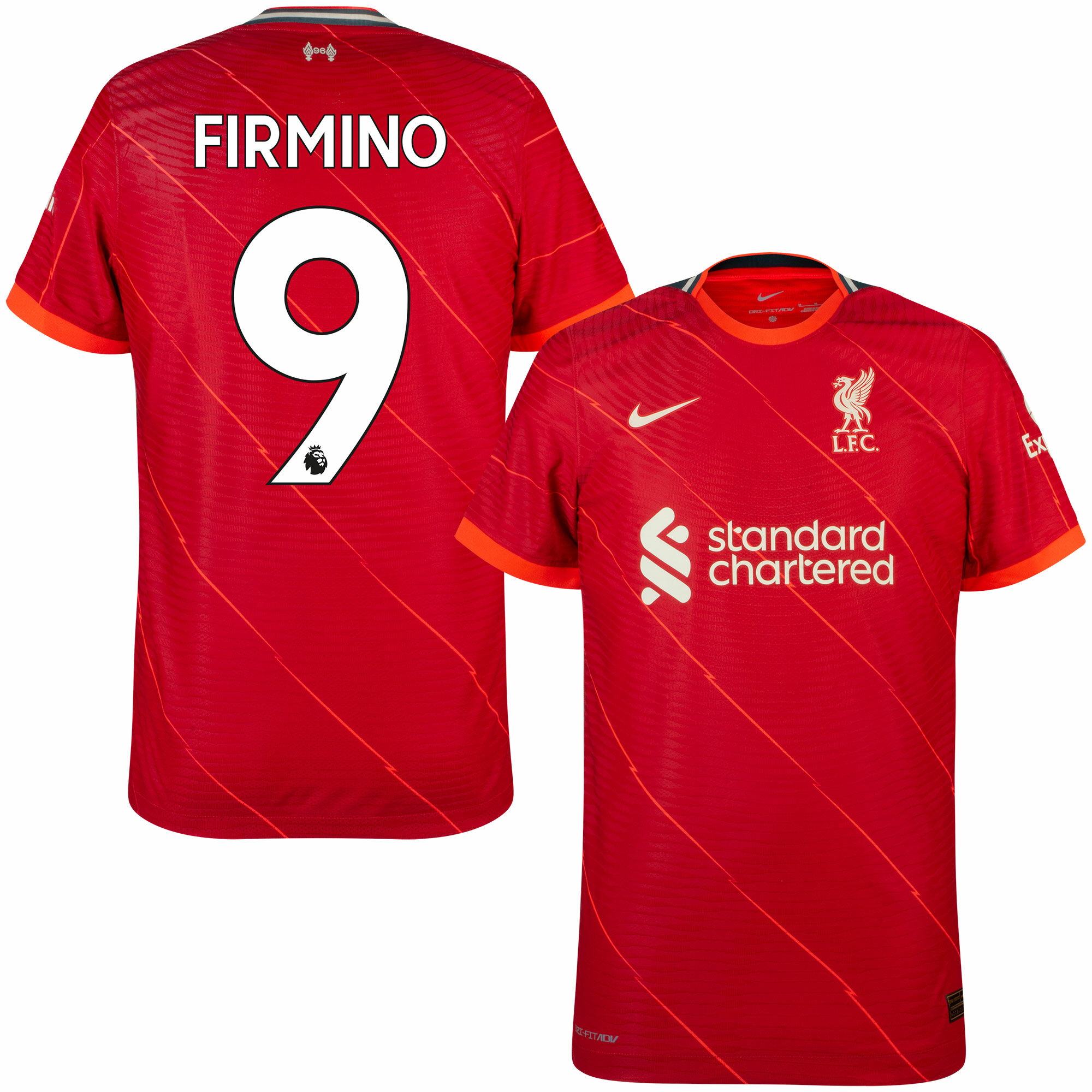 Liverpool - Dres fotbalový "Match" - sezóna 2021/22, Dri-FIT ADV, domácí, číslo 9, Roberto Firmino, červený