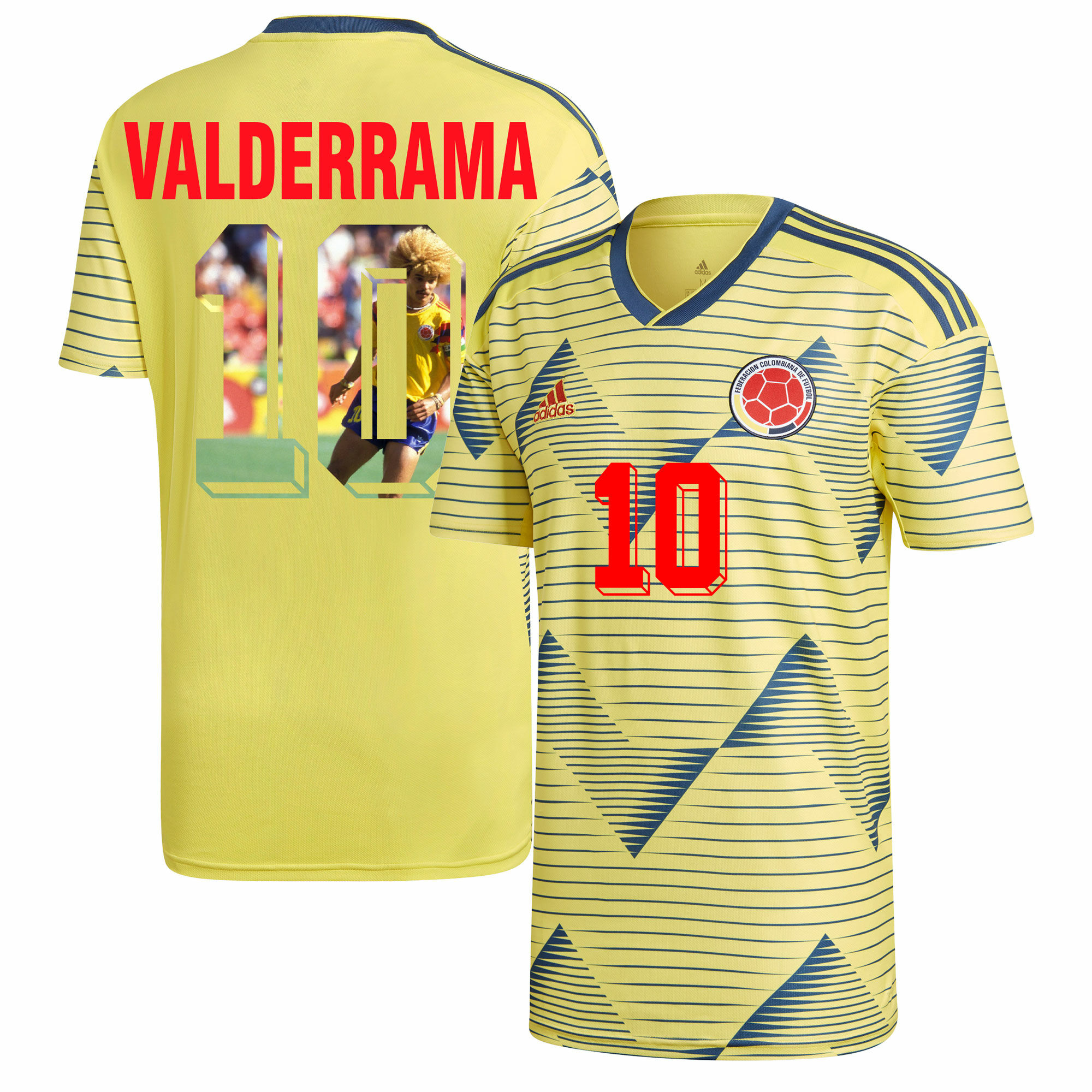 Colombia No10 Valderrama Away Soccer Country Jersey