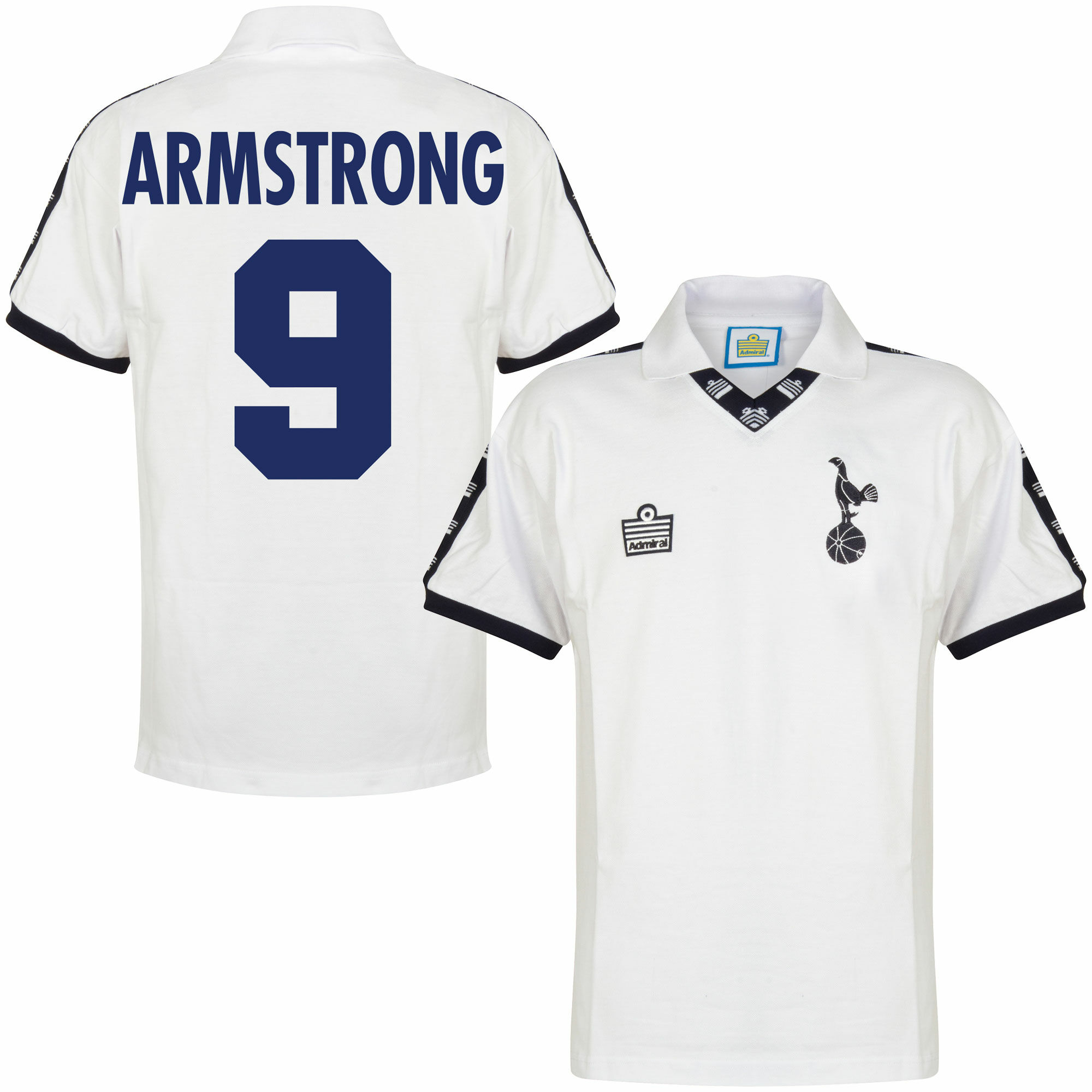 Tottenham Hotspur - Dres fotbalový - bílý, retrostyl, Chris Armstrong, sezóna 1977/78, domácí, číslo 9