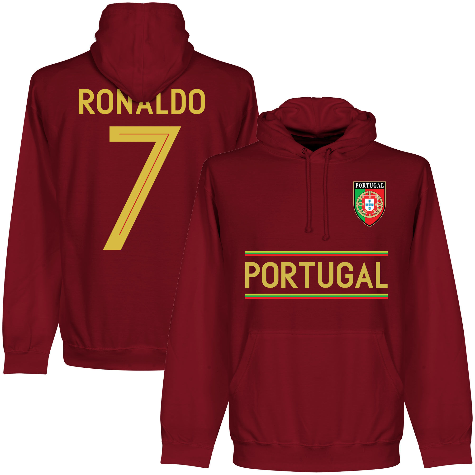 Portugalsko - Mikina s kapucí - vínová, Ronaldo