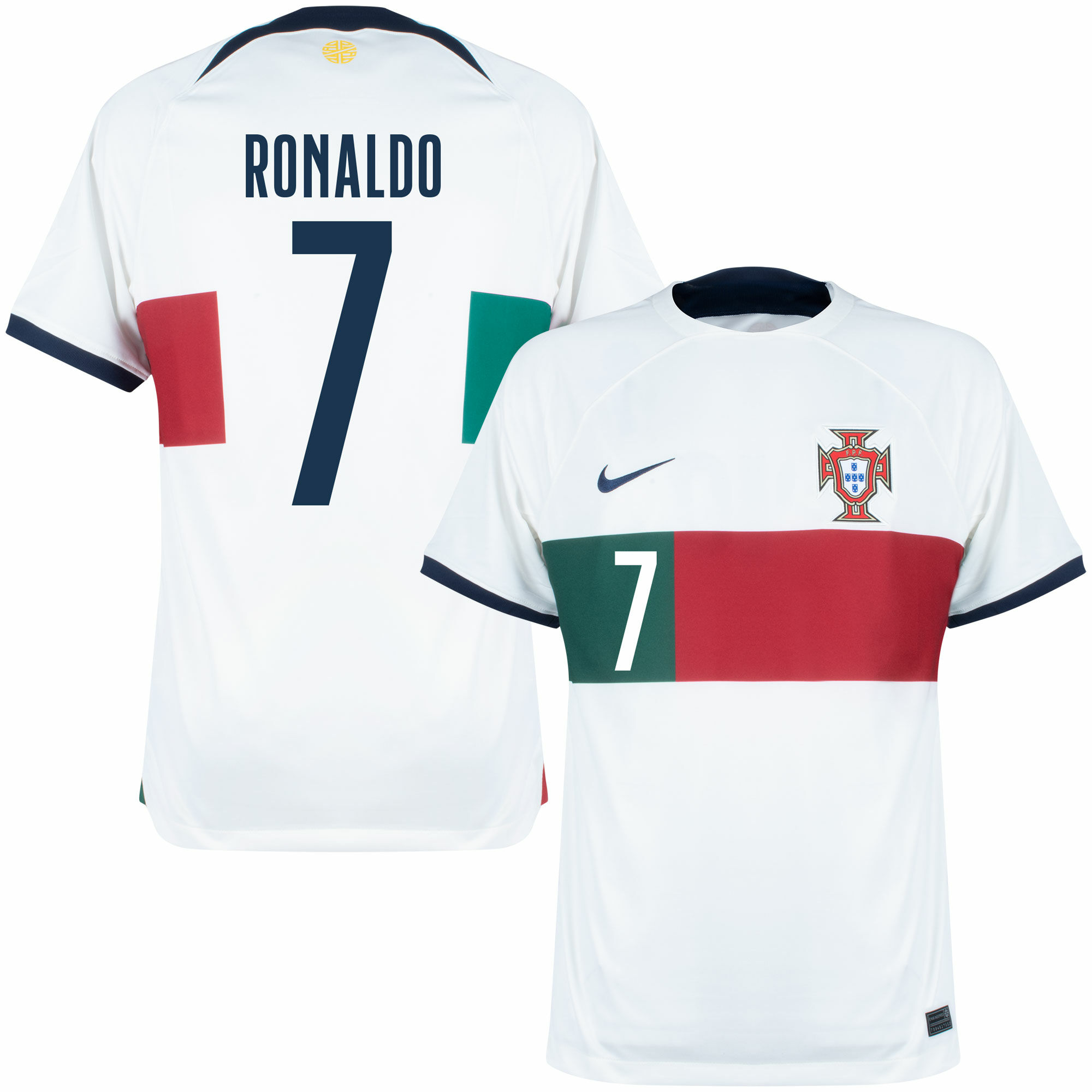 Portugalsko - Dres fotbalový - fan potisk, Ronaldo, bílý, sezóna 2022/23, číslo 7, venkovní