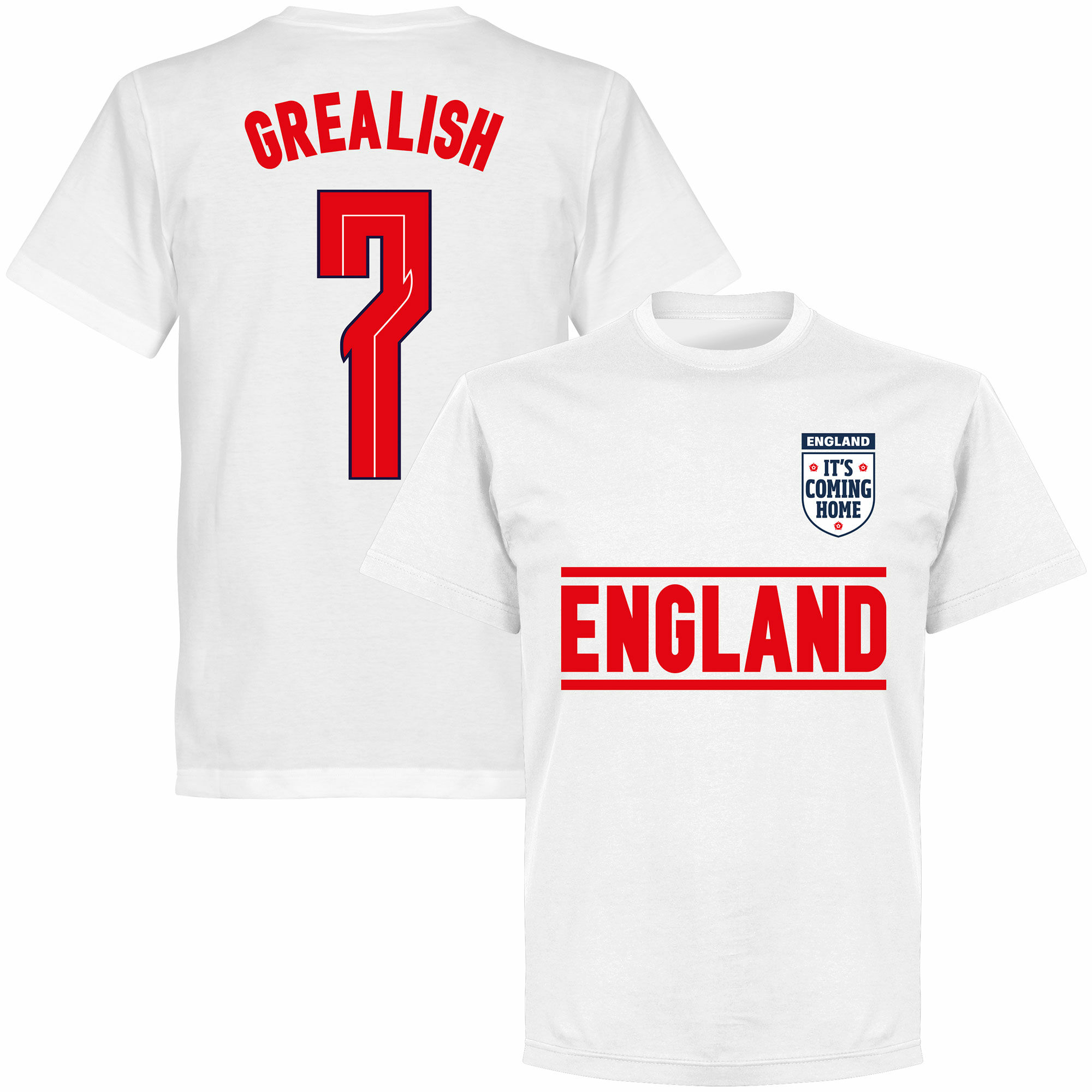 Anglie - Tričko dětské - bílé, Jack Grealish, číslo 7