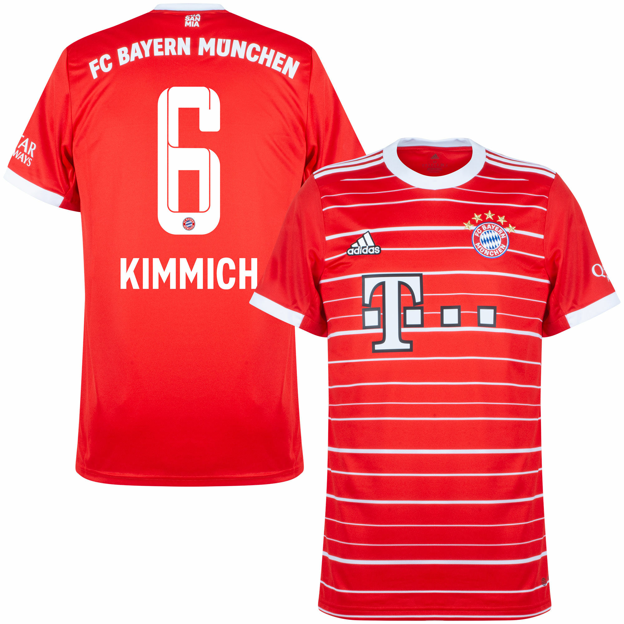 Bayern München - Dres fotbalový - oficiální potisk, červený, číslo 6, domácí, sezóna 2022/23, Joshua Kimmich