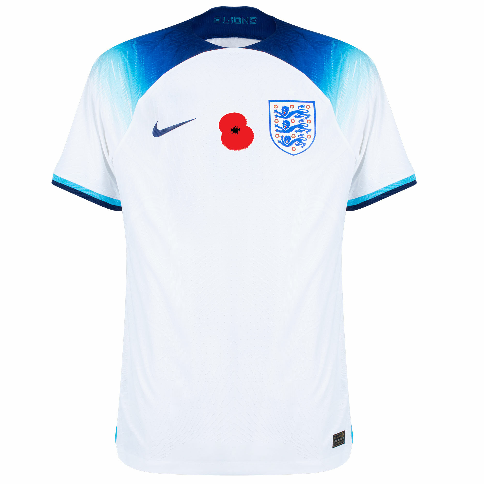 Anglie - Dres fotbalový "Match" - logo British Legion Poppy, domácí, bílý, sezóna 2022/23, Dri-FIT ADV