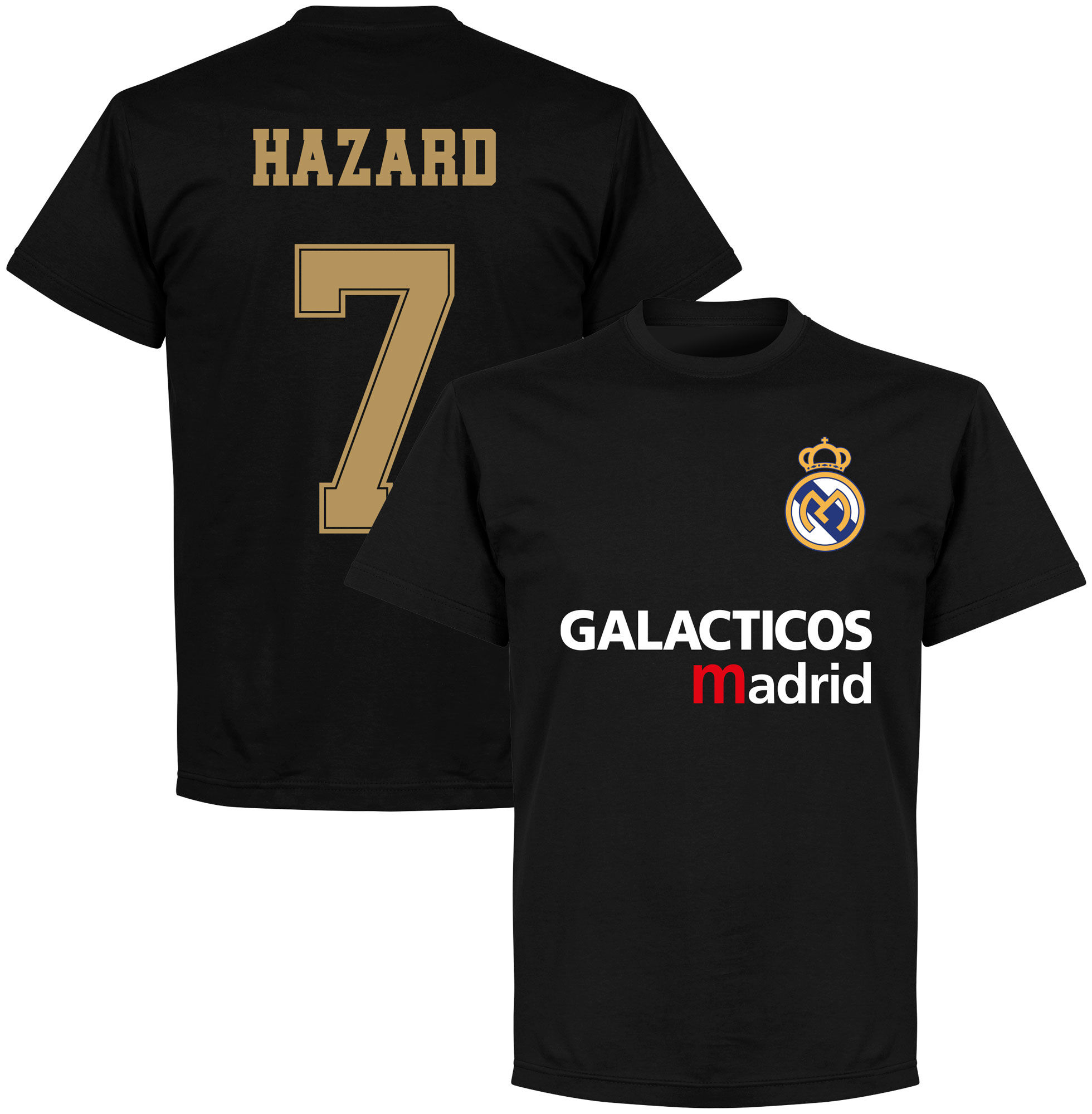 Real Madrid - Tričko "Galácticos Madrid" - Eden Hazard, číslo 7, černé