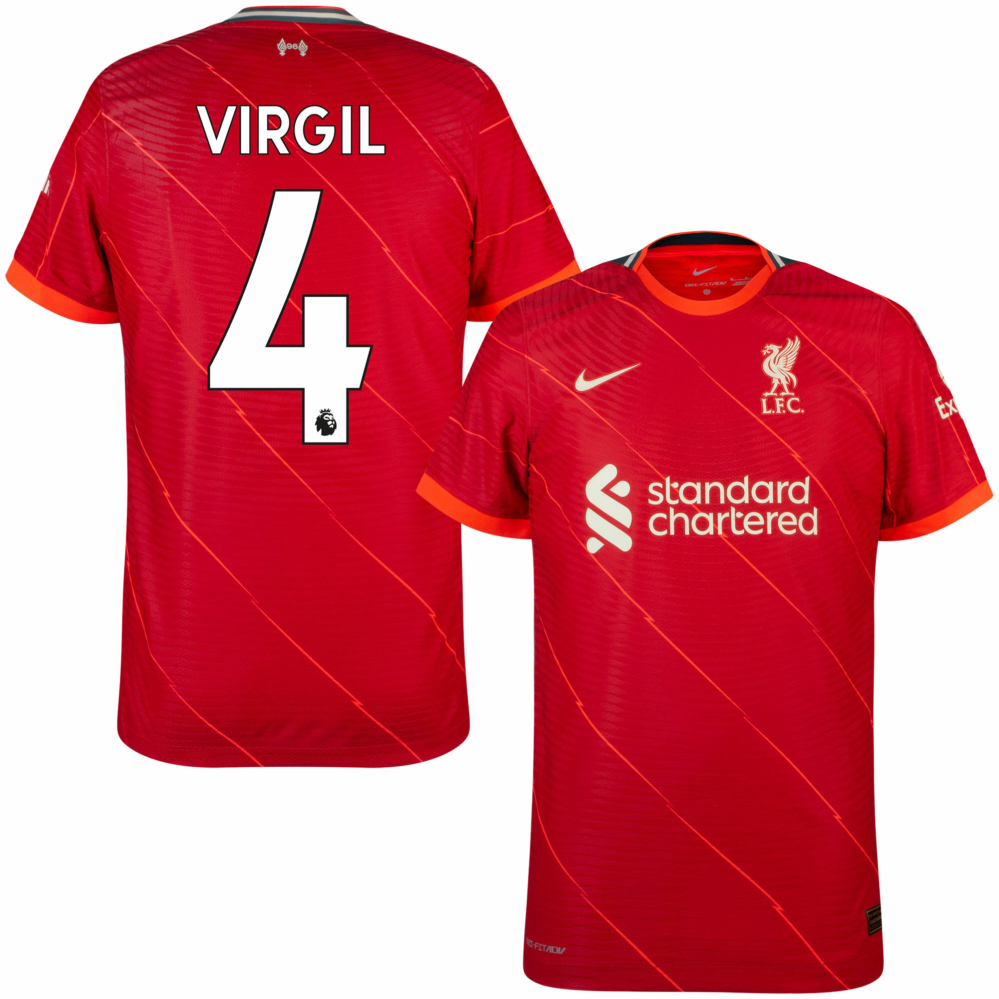 Liverpool - Dres fotbalový "Match" - sezóna 2021/22, Dri-FIT ADV, Virgil van Dijk, domácí, červený, číslo 4