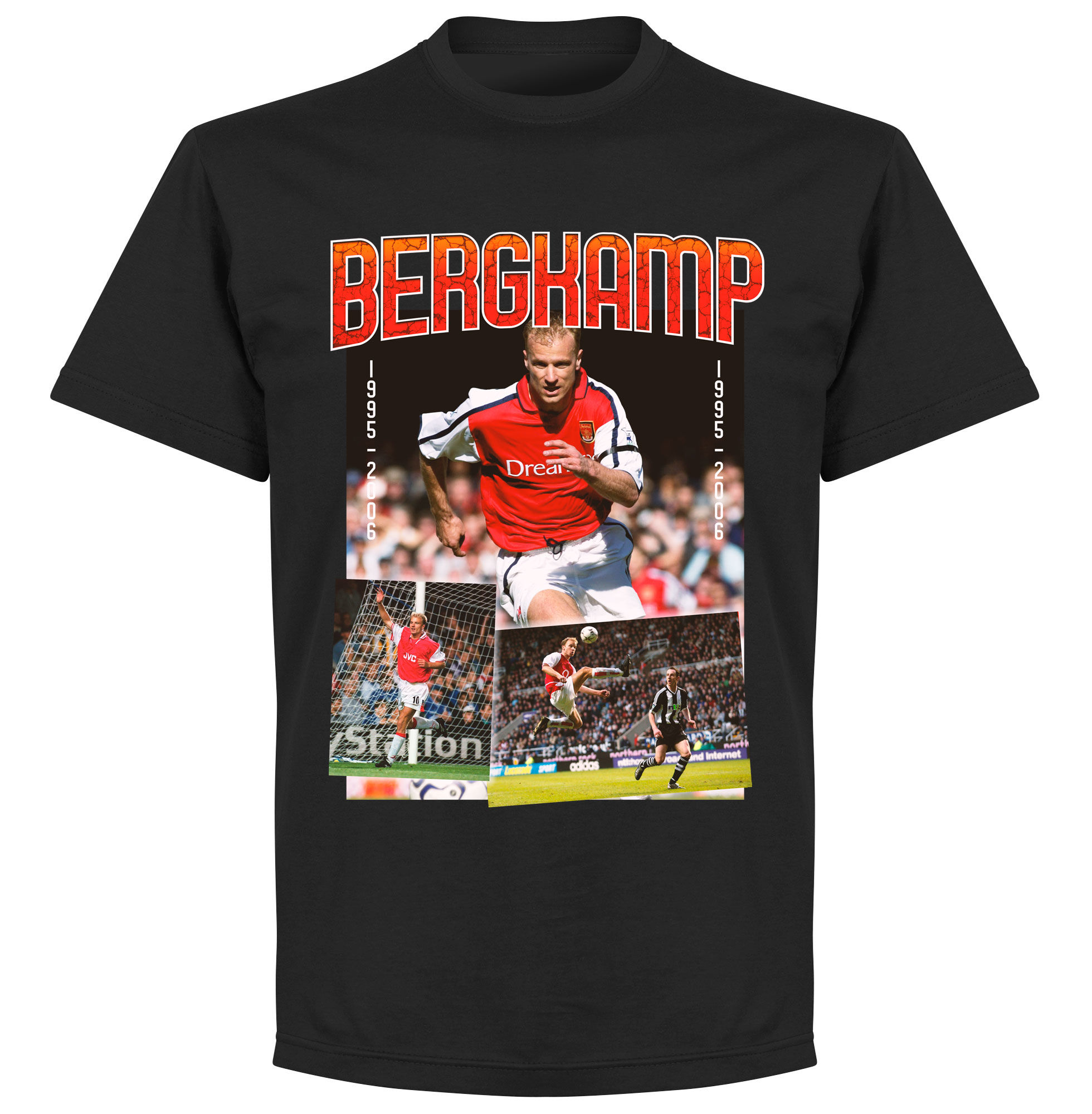 Arsenal - Tričko "Old Skool" - Dennis Bergkamp, černé