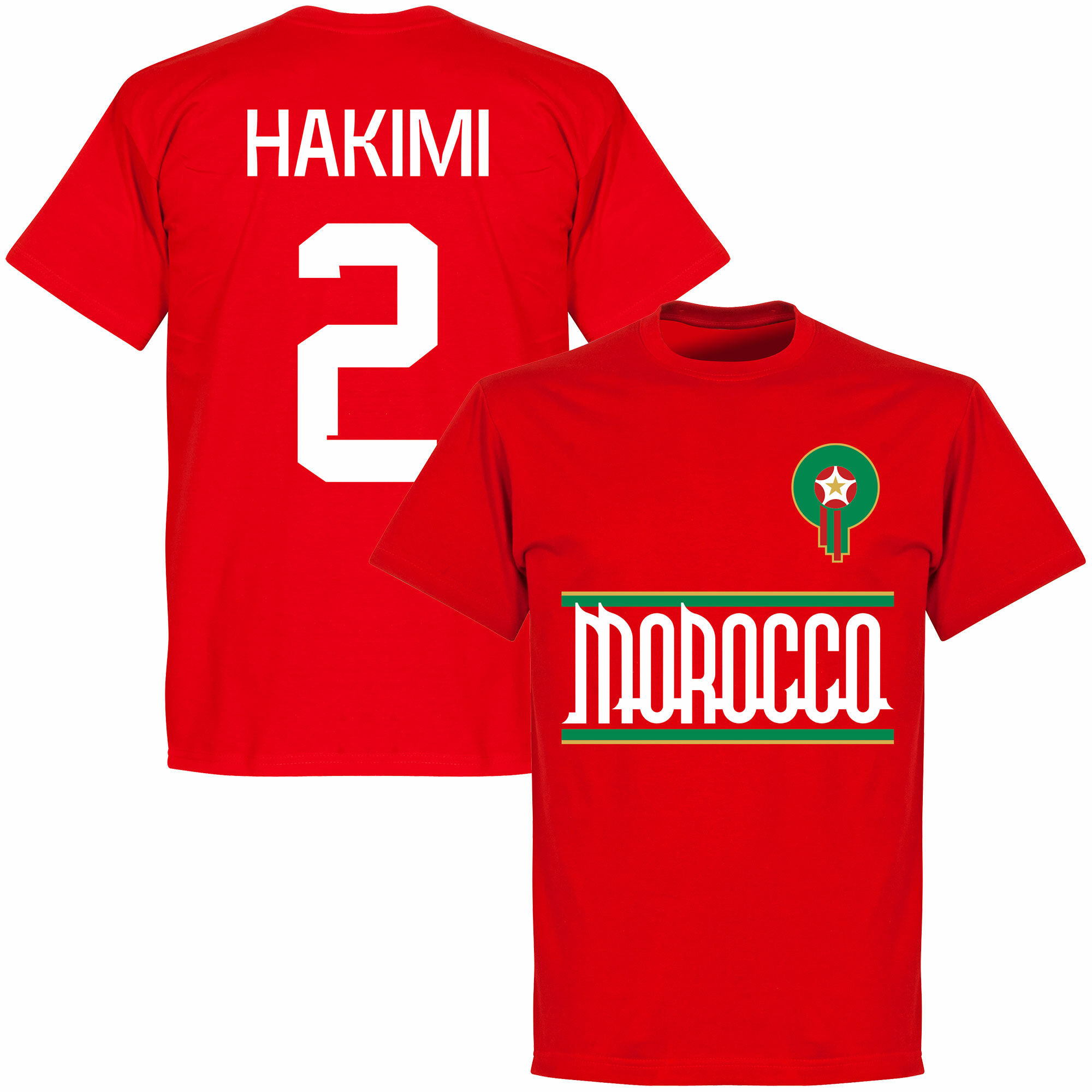 Maroko - Tričko - červené, číslo 2, Achraf Hakimi
