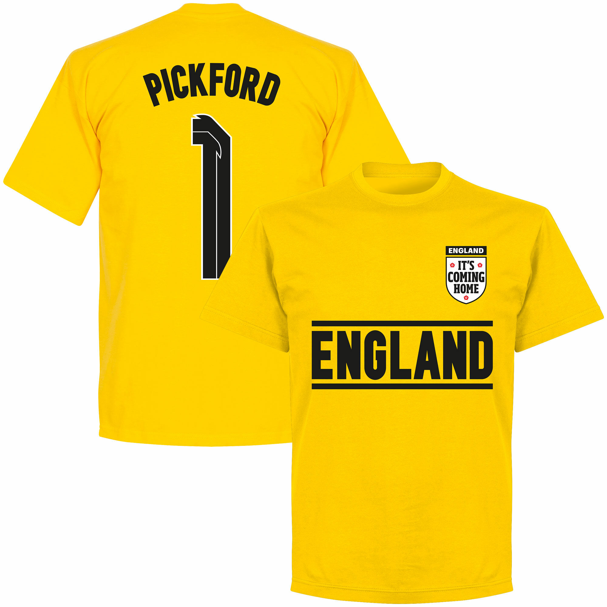 Anglie - Tričko dětské - číslo 1, žluté, Jordan Pickford