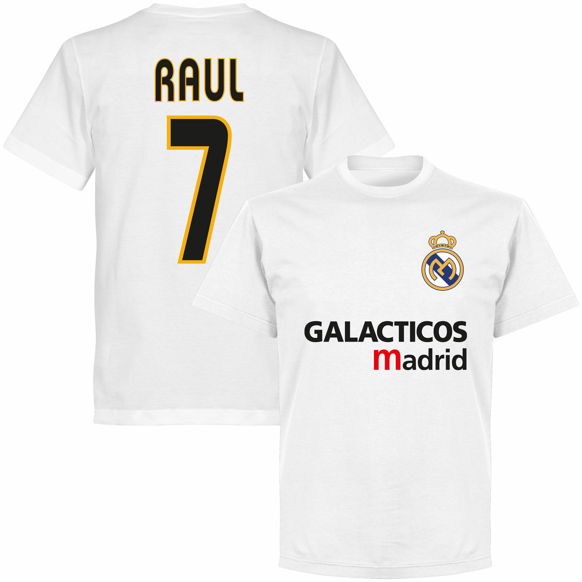 Real Madrid - Tričko "Galácticos Madrid" - bílé, číslo 7, Raúl González