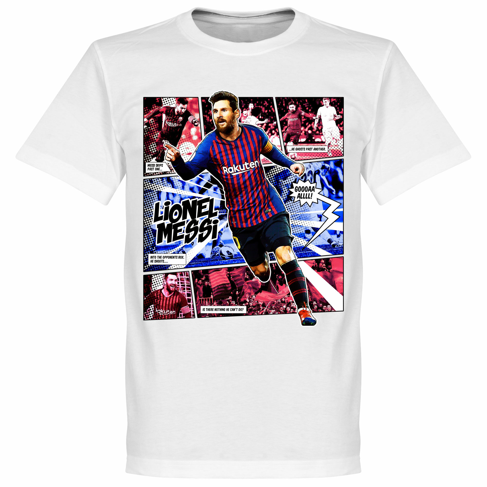 Barcelona - Tričko "Comic" - bílé, Lionel Messi