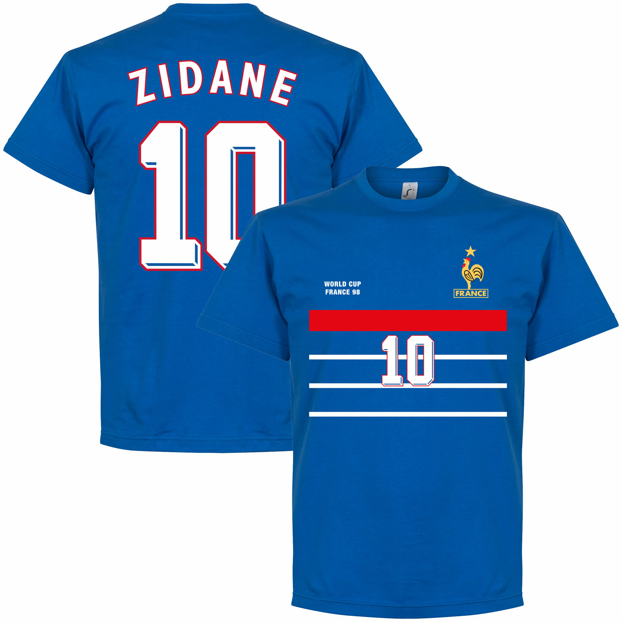 Francie - Tričko - Zinédine Zidane, 1998, číslo 10, modré, retrostyl