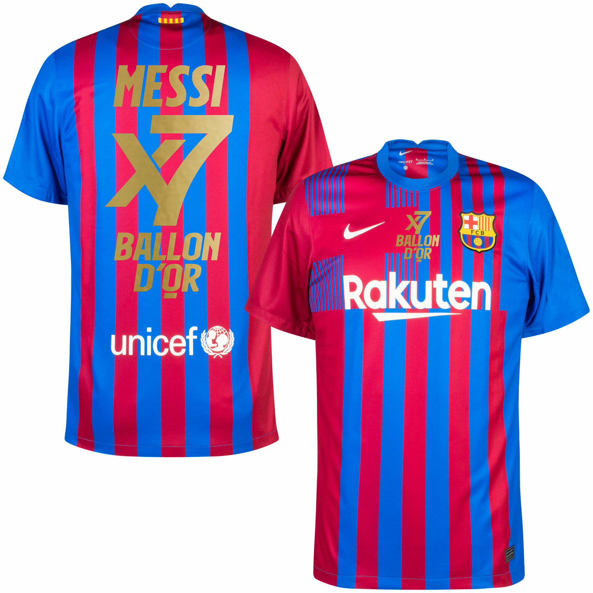 Barcelona - Dres fotbalový - 7x Ballon D'Or, modročervený, sezóna 2021/22, domácí, Lionel Messi