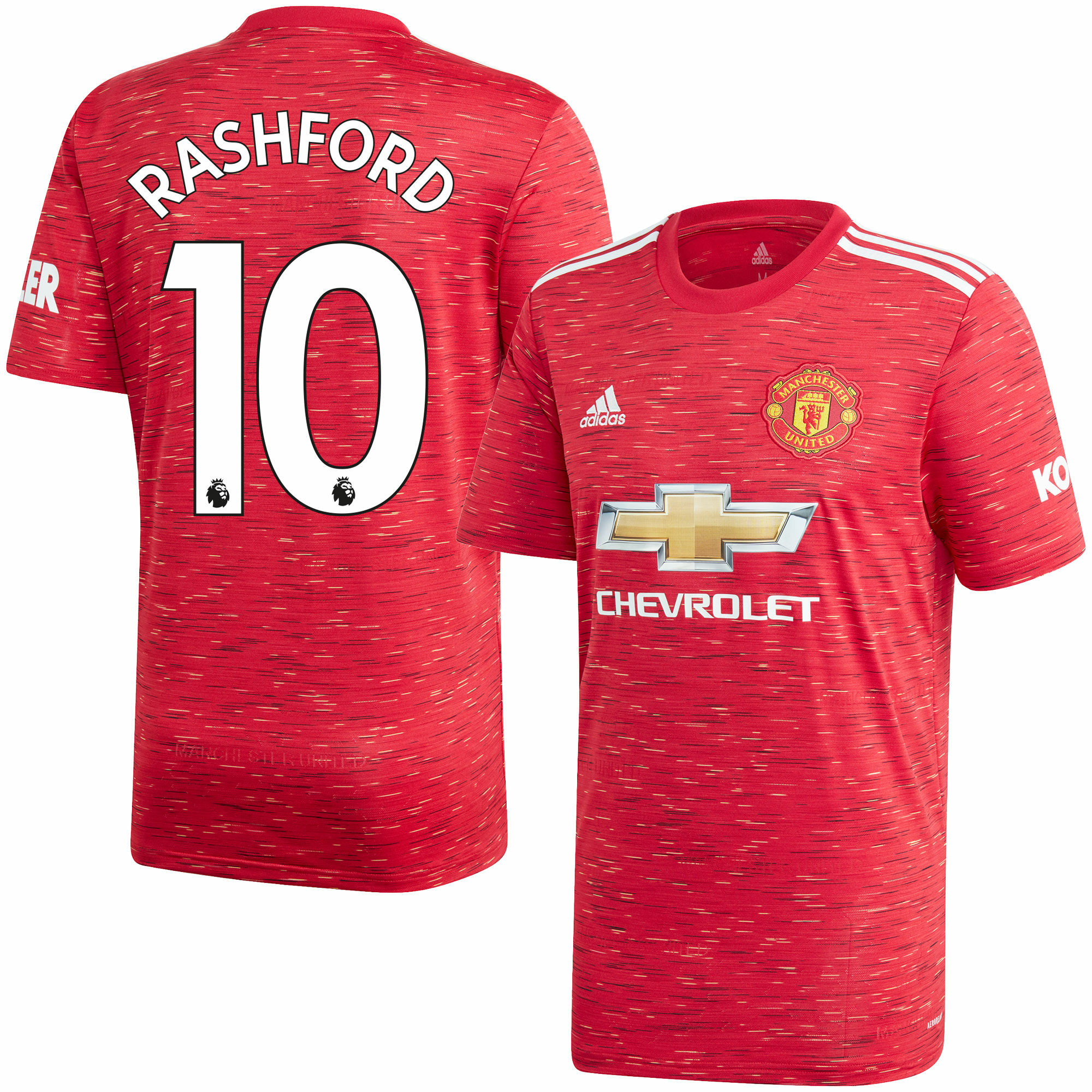 Manchester United - Dres fotbalový - sezóna 2020/21, číslo 10, Marcus Rashford, domácí, červený