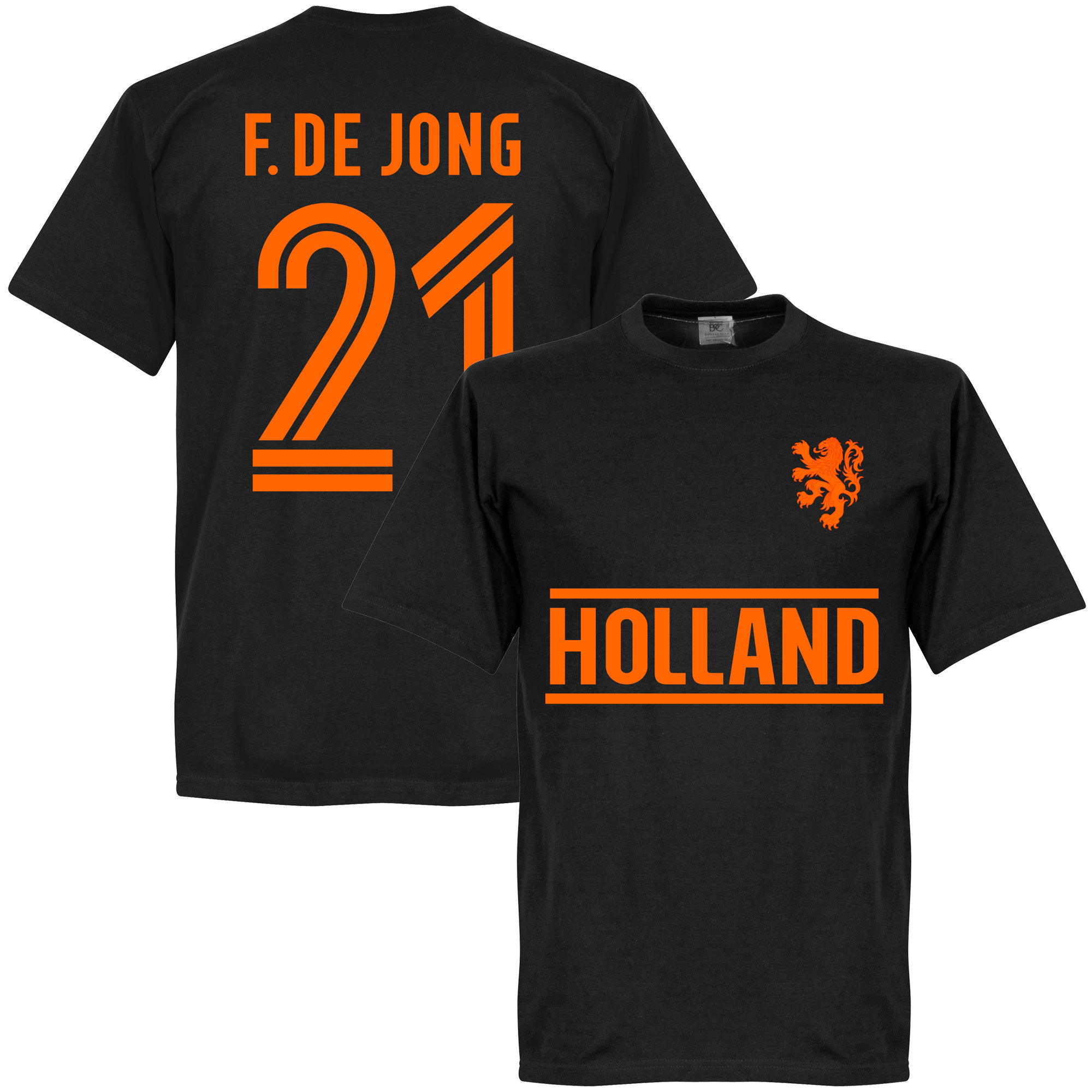 Nizozemí - Tričko - Frenkie de Jong, černé