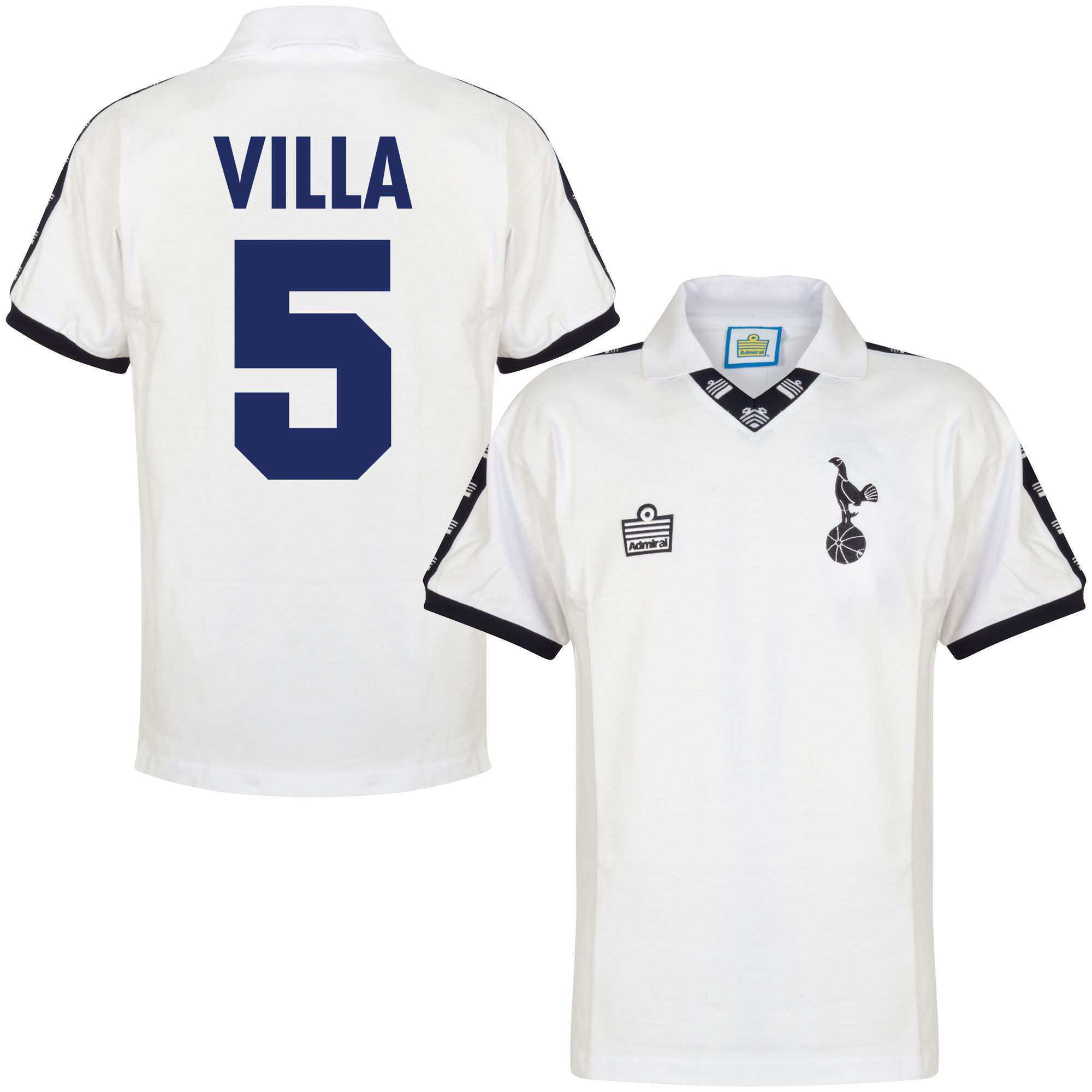Tottenham Hotspur - Dres fotbalový - bílý, retrostyl, Ricardo Villa, sezóna 1977/78, domácí, číslo 5
