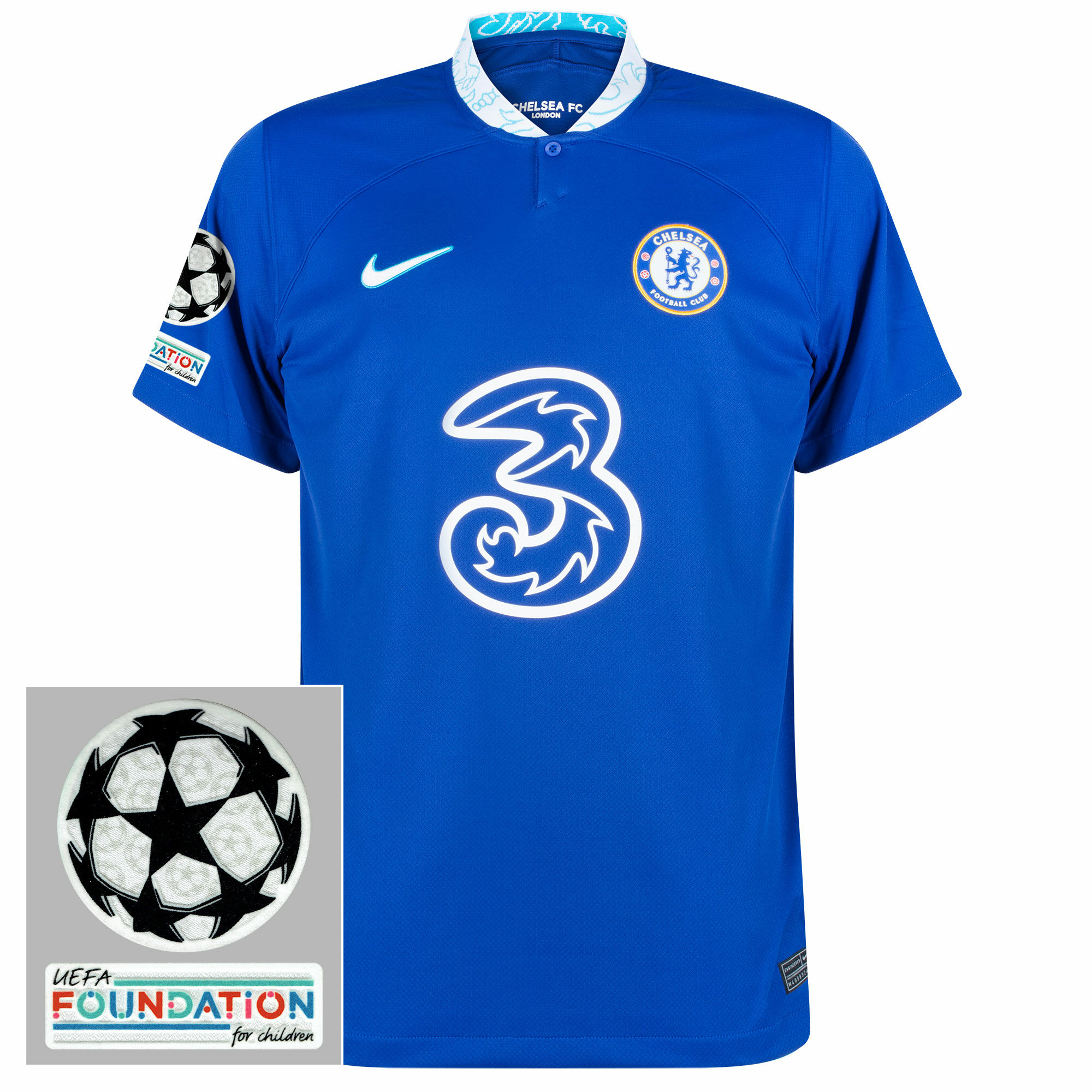Chelsea - Dres fotbalový - loga UCL a Foundation, domácí, sezóna 2022/23, modrý