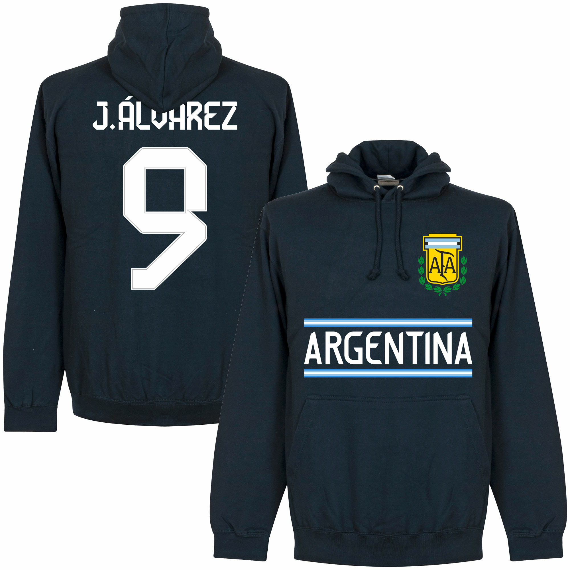 Argentina - Mikina s kapucí - modrá, Julián Álvarez, číslo 9