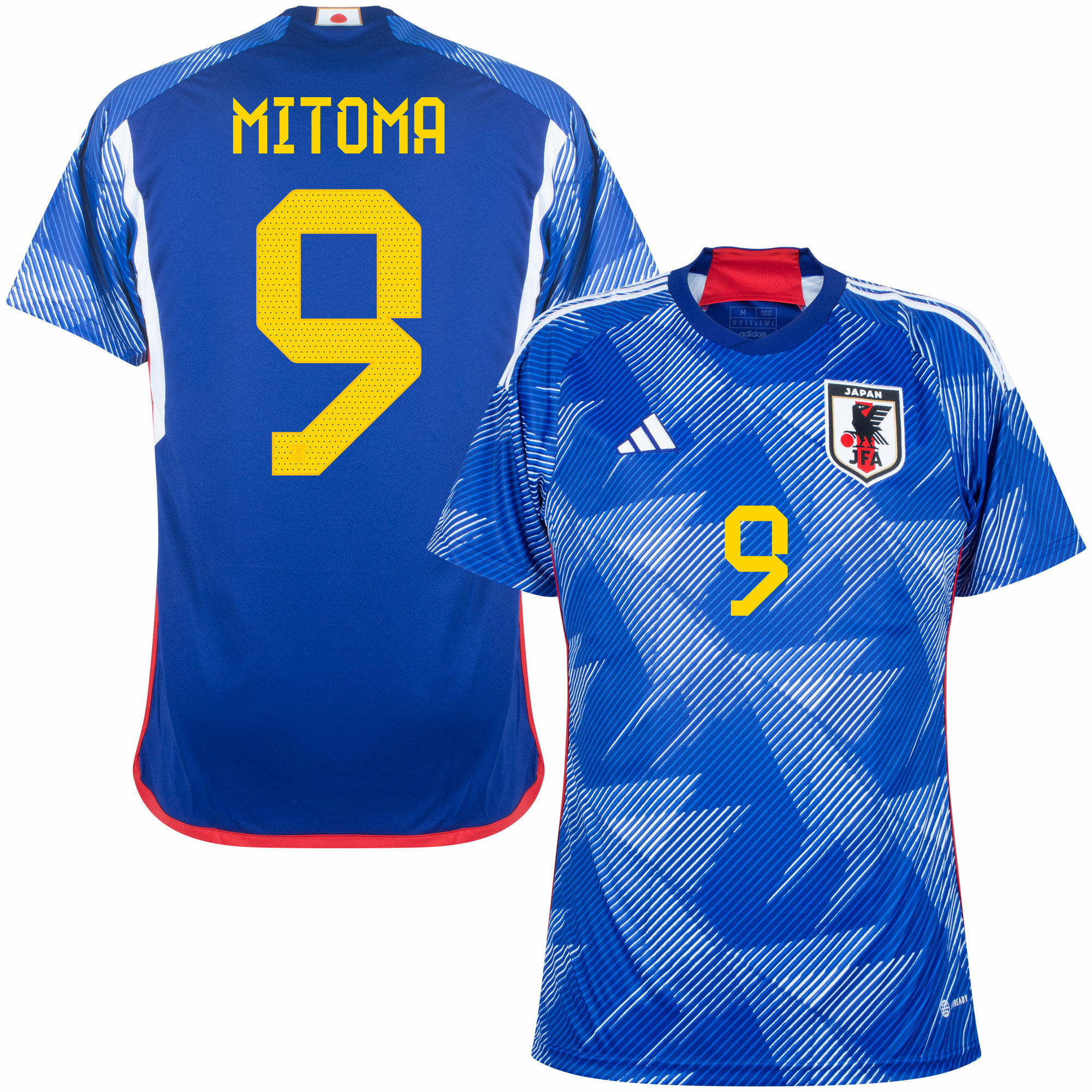 Japonsko - Dres fotbalový - oficiální potisk, Kaoru Mitoma, domácí, sezóna 2022/23, modrý, číslo 9