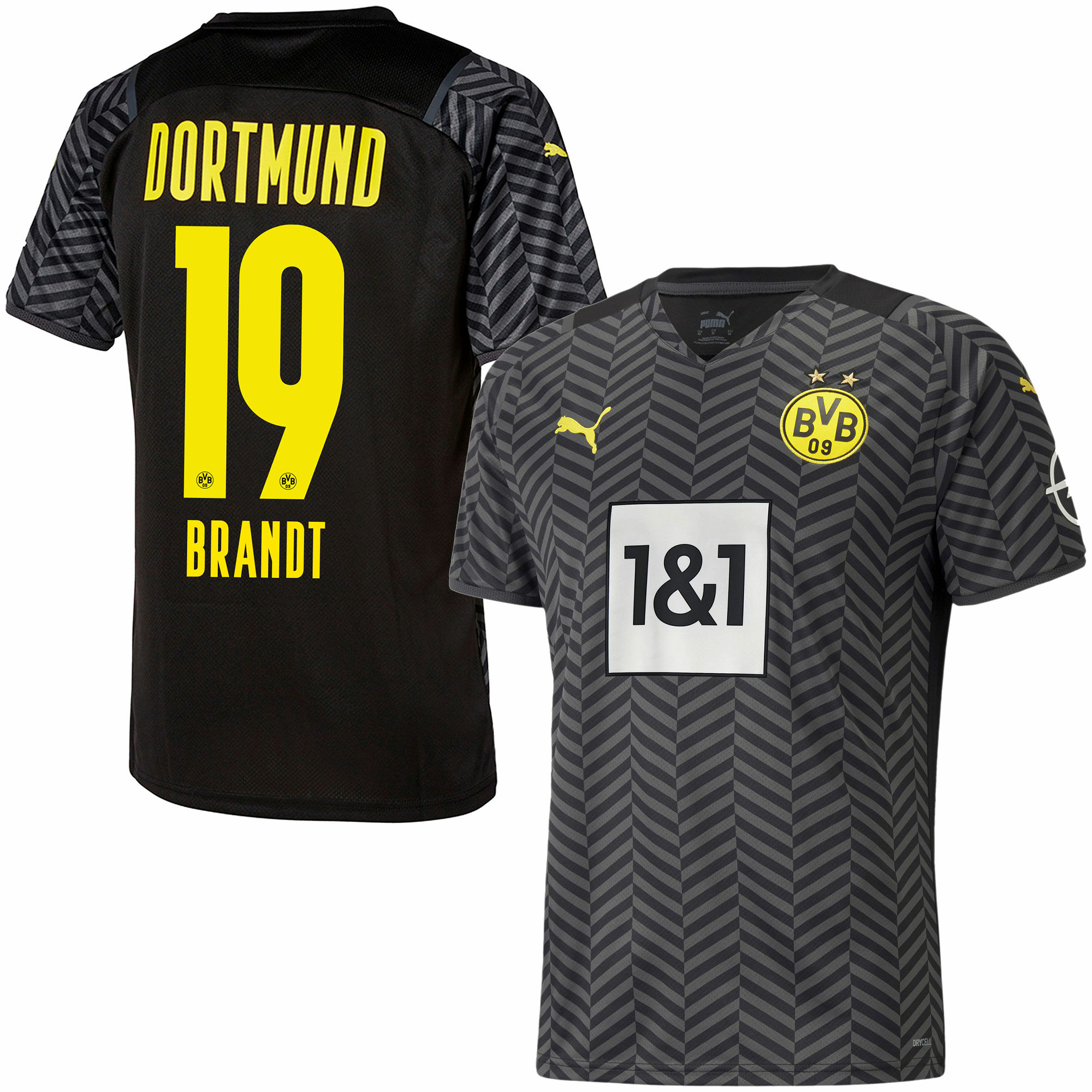 Borussia Dortmund - Dres fotbalový - sezóna 2021/22, Julian Brandt, číslo 19, černý, venkovní