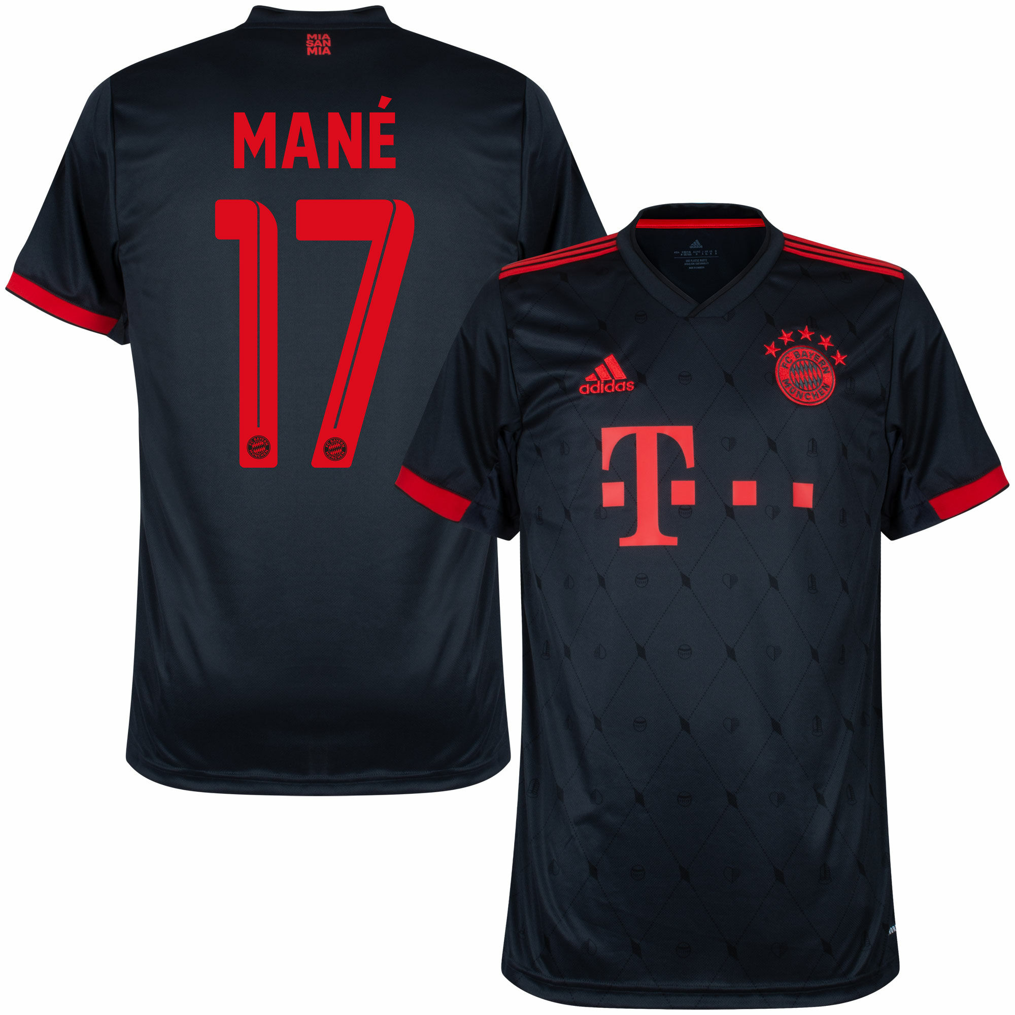 Bayern München - Dres fotbalový - Sadio Mané, číslo 17, oficiální potisk, černý, sezóna 2022/23, třetí sada