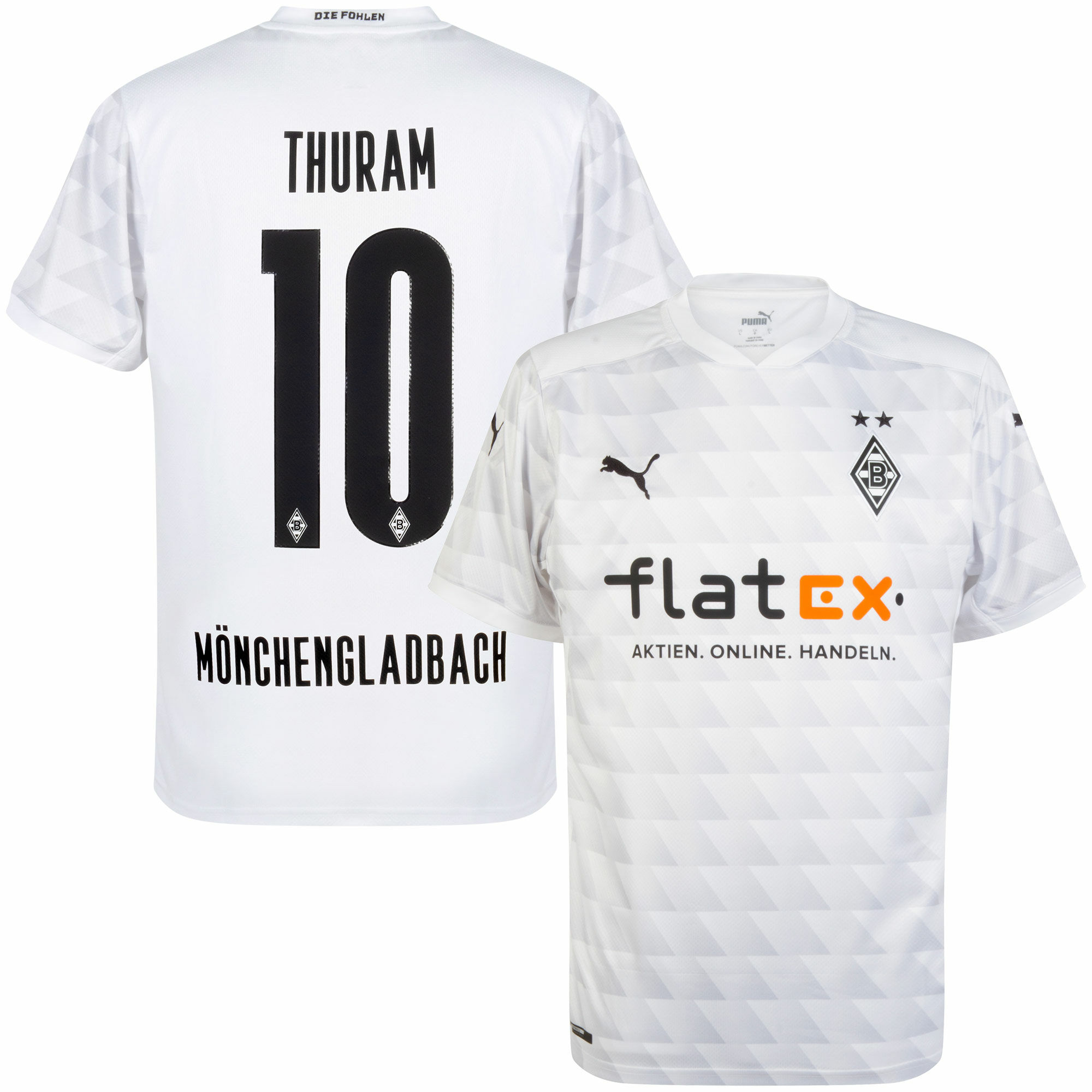 Borussia MGB - Dres fotbalový - bílý, oficiální potisk, sezóna 2020/21, číslo 10, domácí, Marcus Thuram