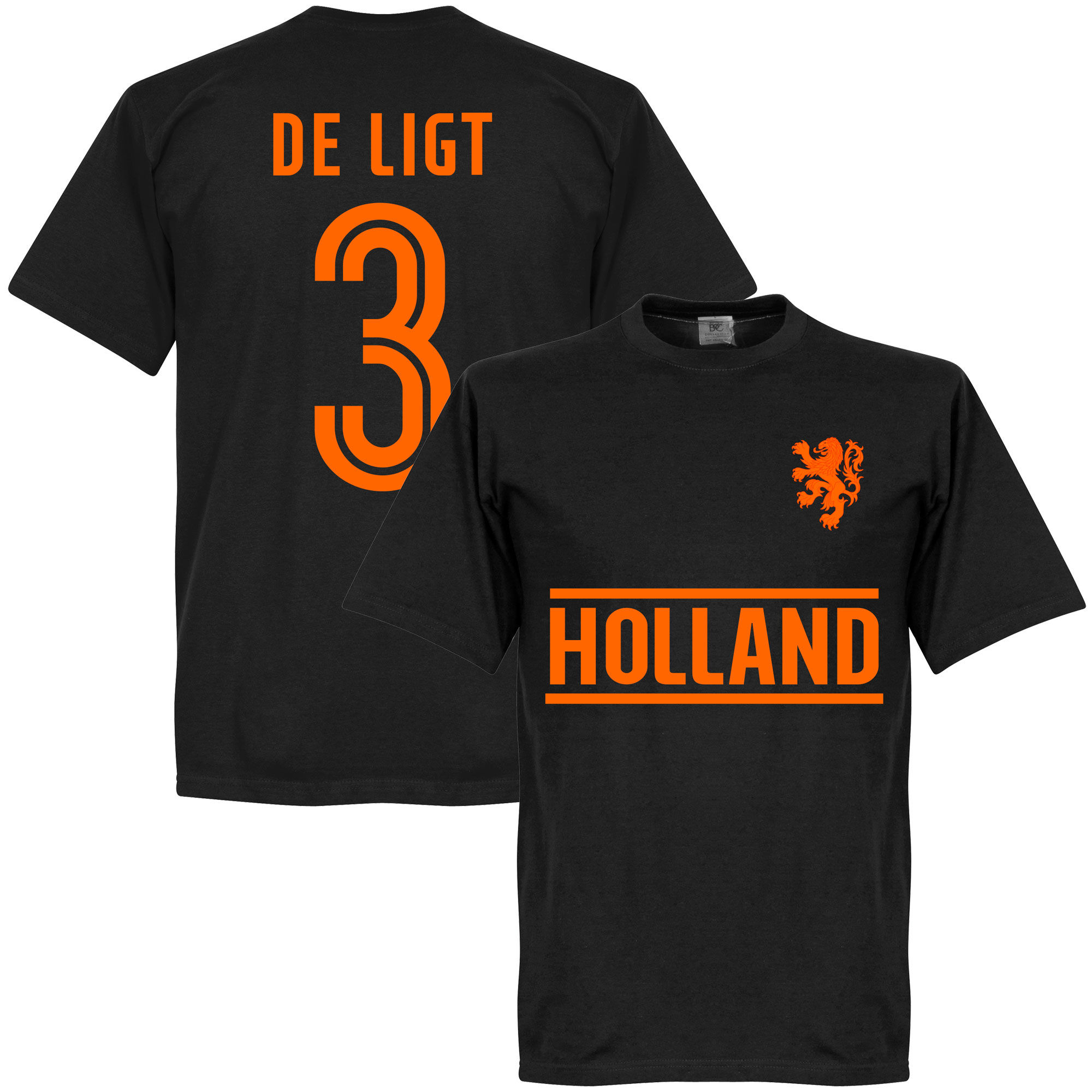Nizozemí - Tričko - Matthijs de Ligt, černé