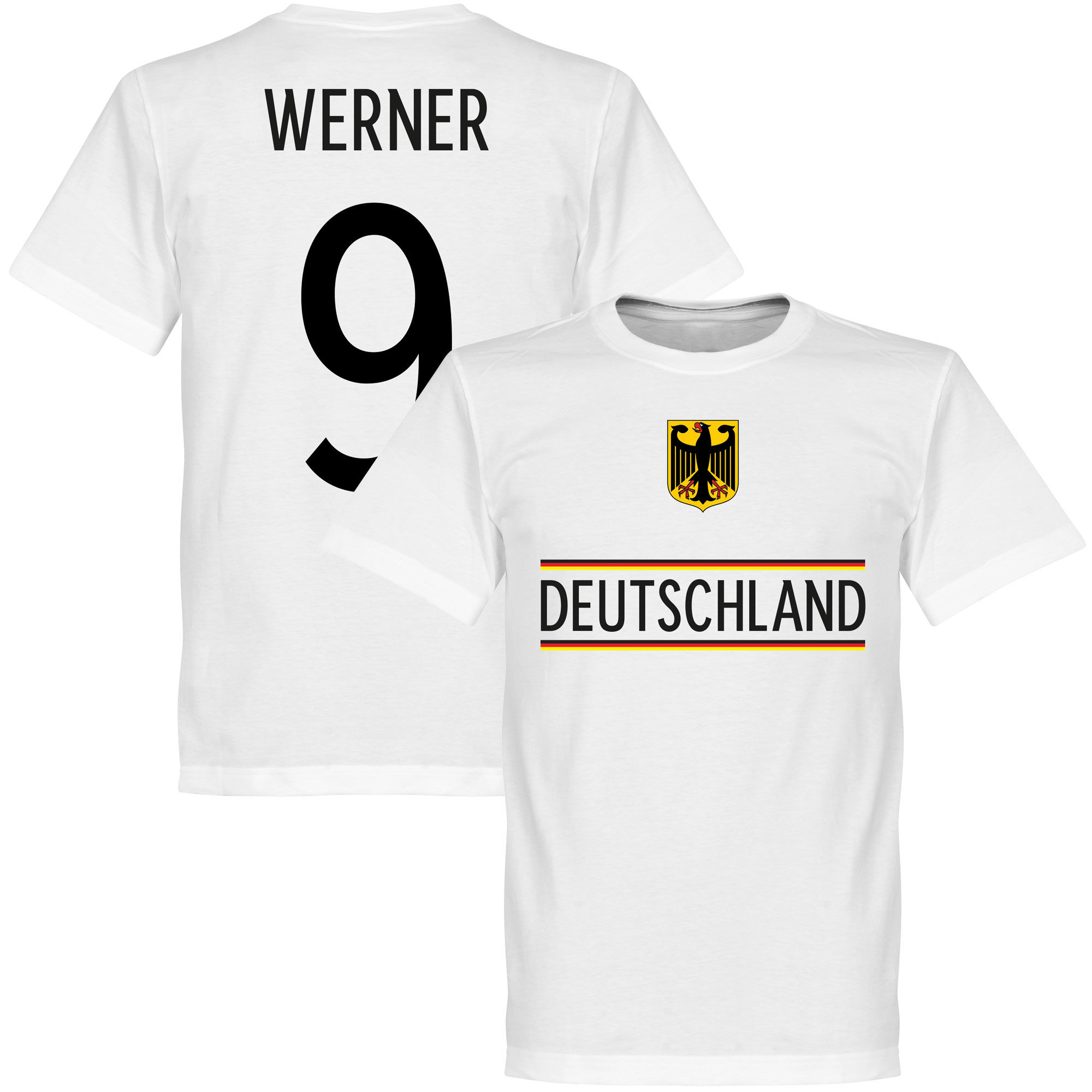 Německo - Tričko - Timo Werner, bílé, 2020, číslo 9