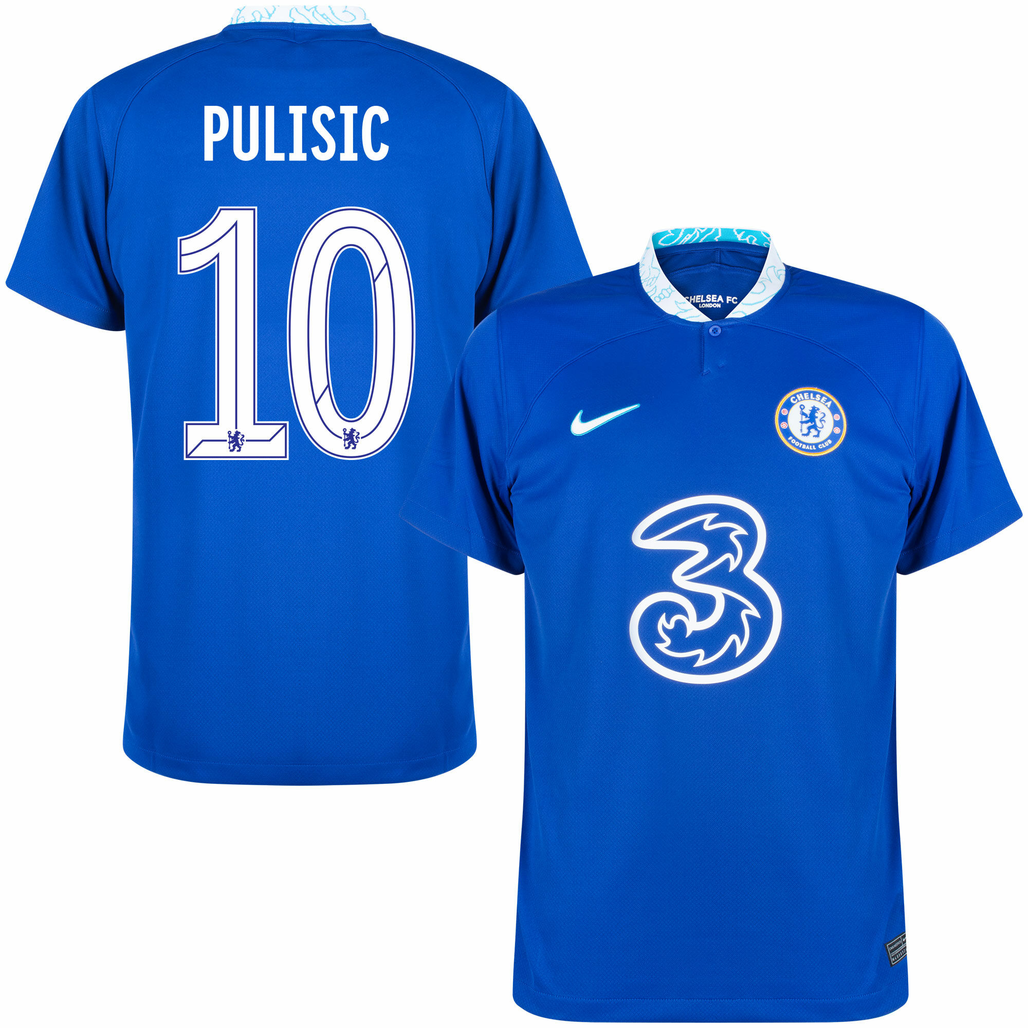 Chelsea - Dres fotbalový - oficiální potisk, číslo 10, domácí, sezóna 2022/23, Christian Pulisic, modrý