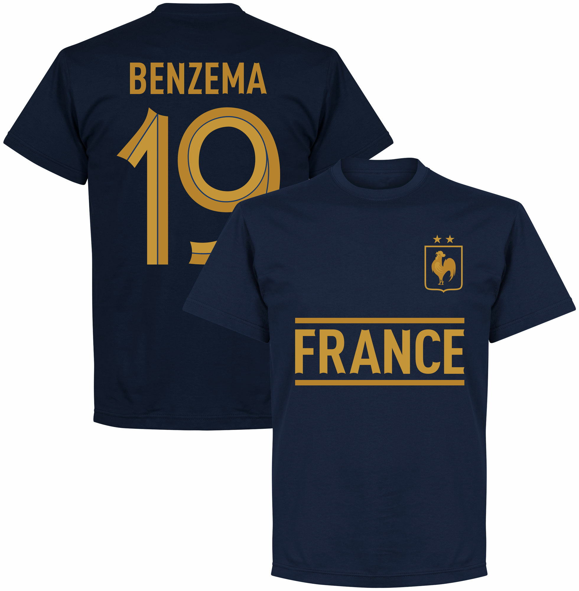Francie - Tričko - číslo 19, Karim Benzema, modré