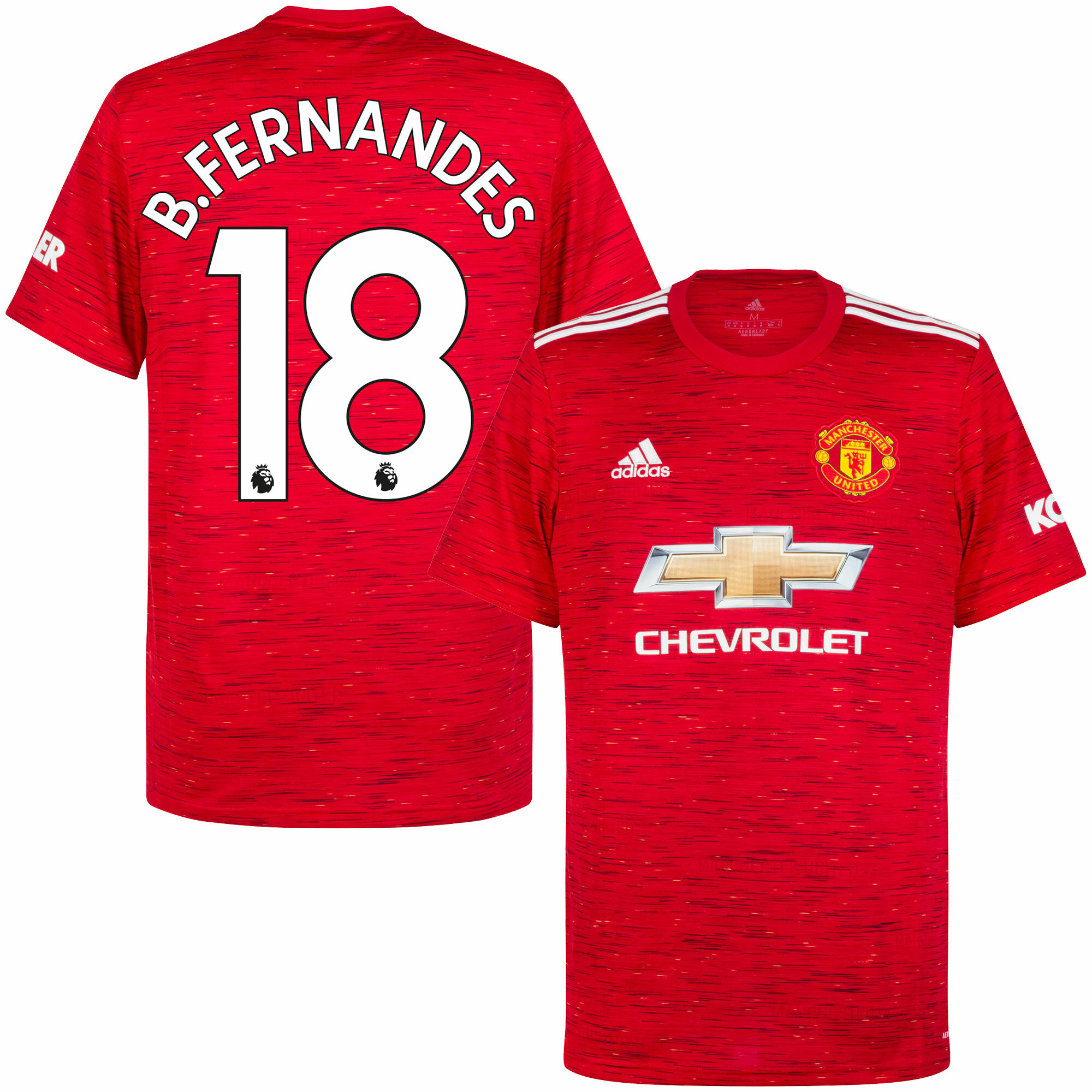 Manchester United - Dres fotbalový - číslo 18, sezóna 2020/21, Bruno Fernandes, domácí, červený
