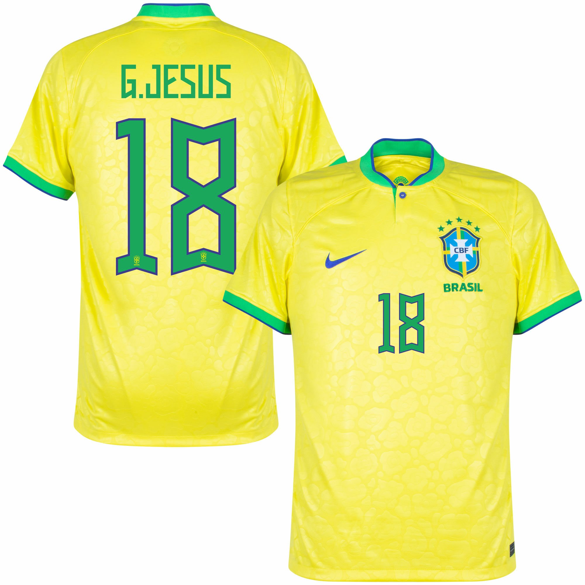 Nike Brazil Away G.Jesus 9 Jersey 2022-2023 (Official Printing)
