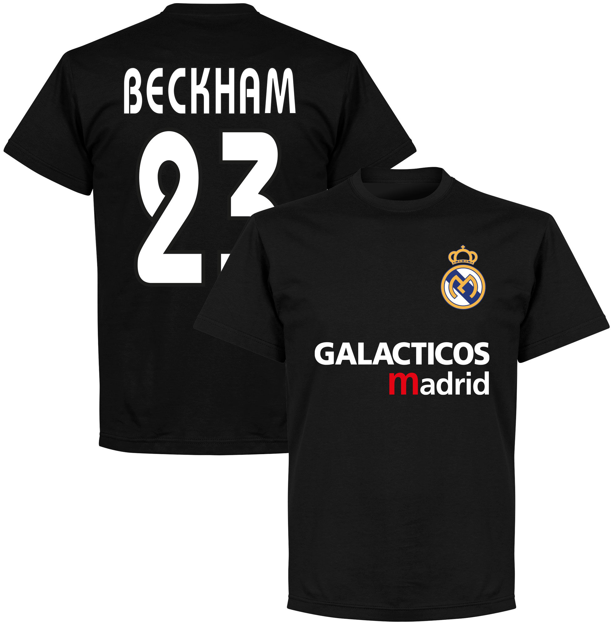 Real Madrid - Tričko "Galácticos Madrid" - číslo 23, David Beckham, černé