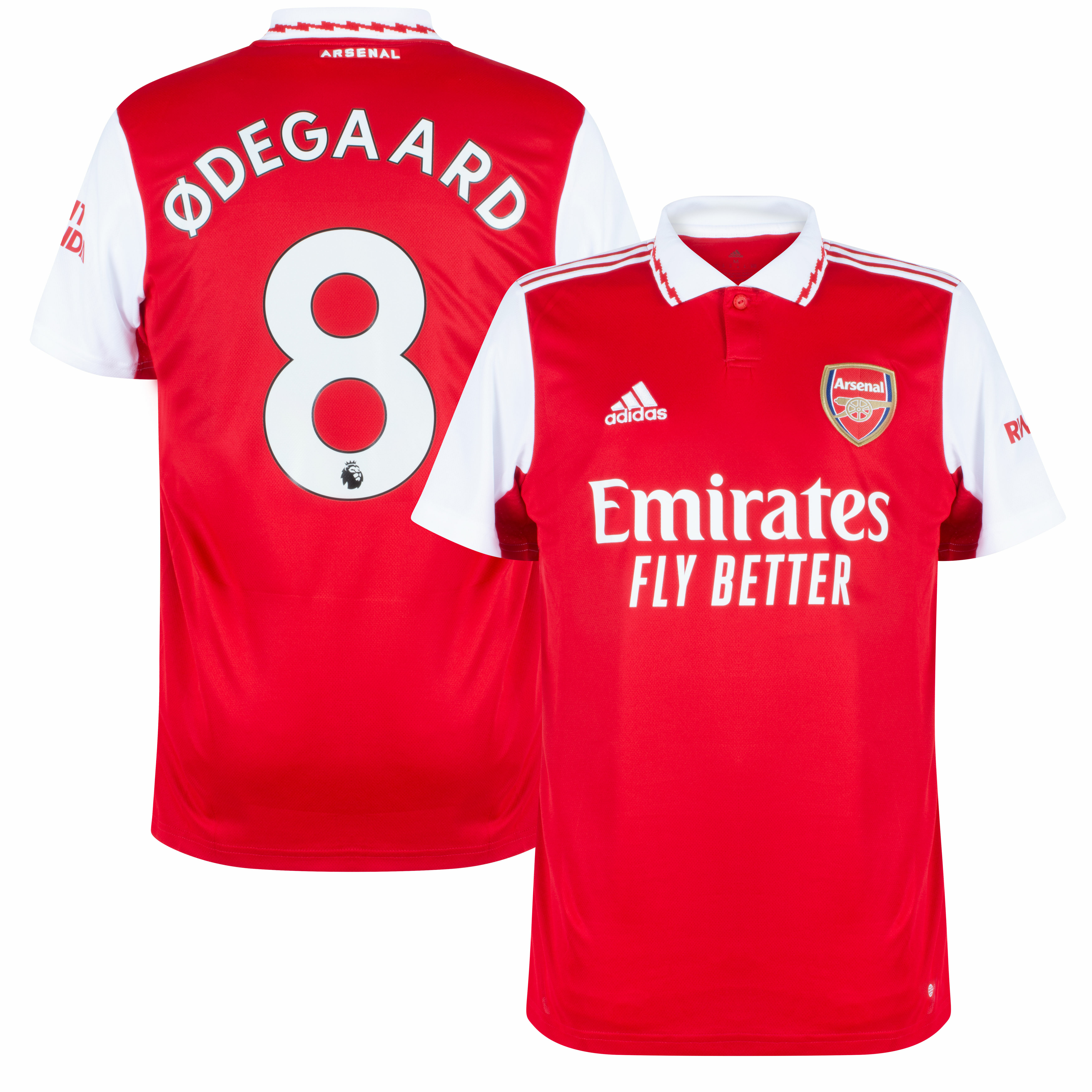 Arsenal - Dres fotbalový - Martin Odegaard, červený, Premier League, domácí, sezóna 2022/23, číslo 8