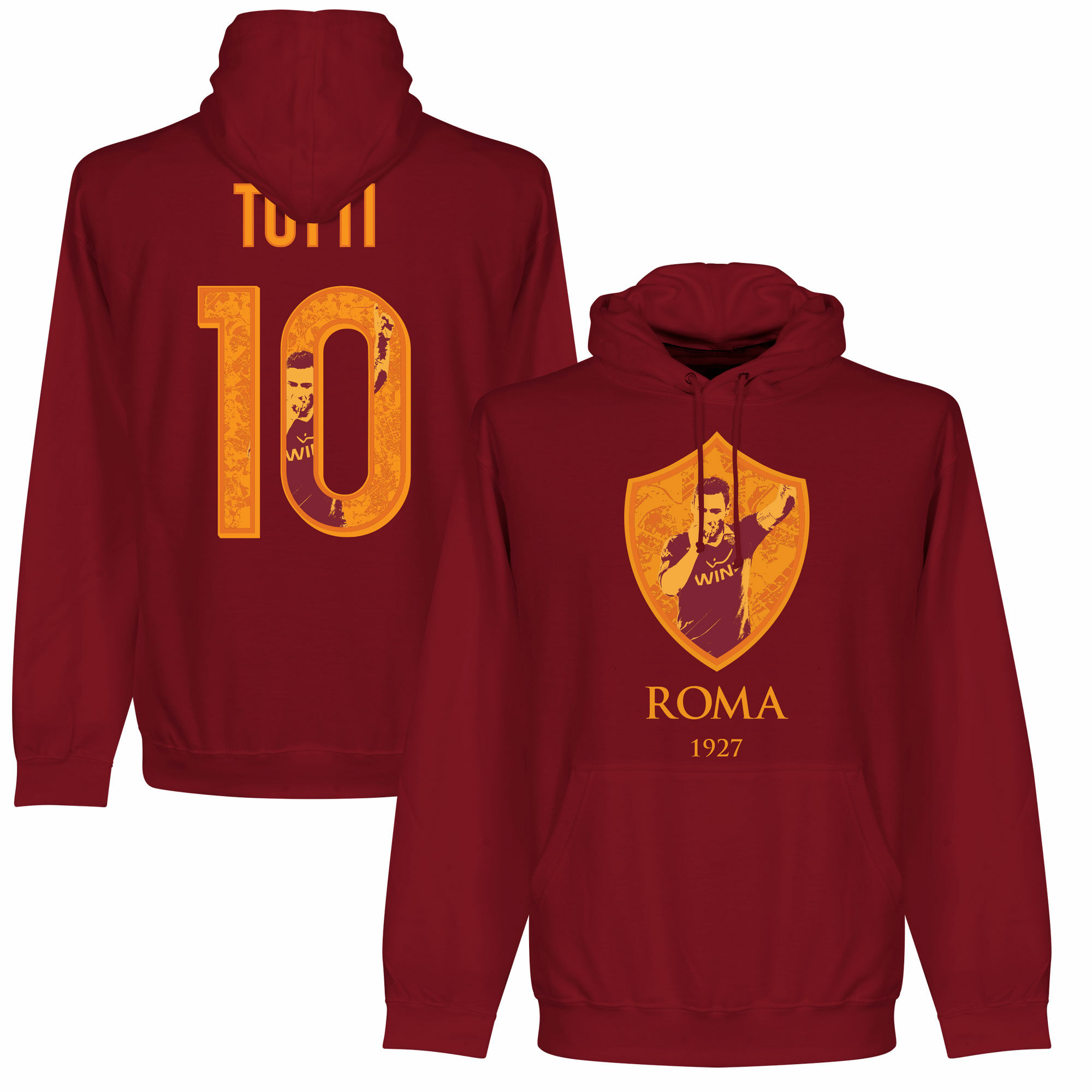 AS Řím - Mikina s kapucí - vínová, Francesco Totti, číslo 10