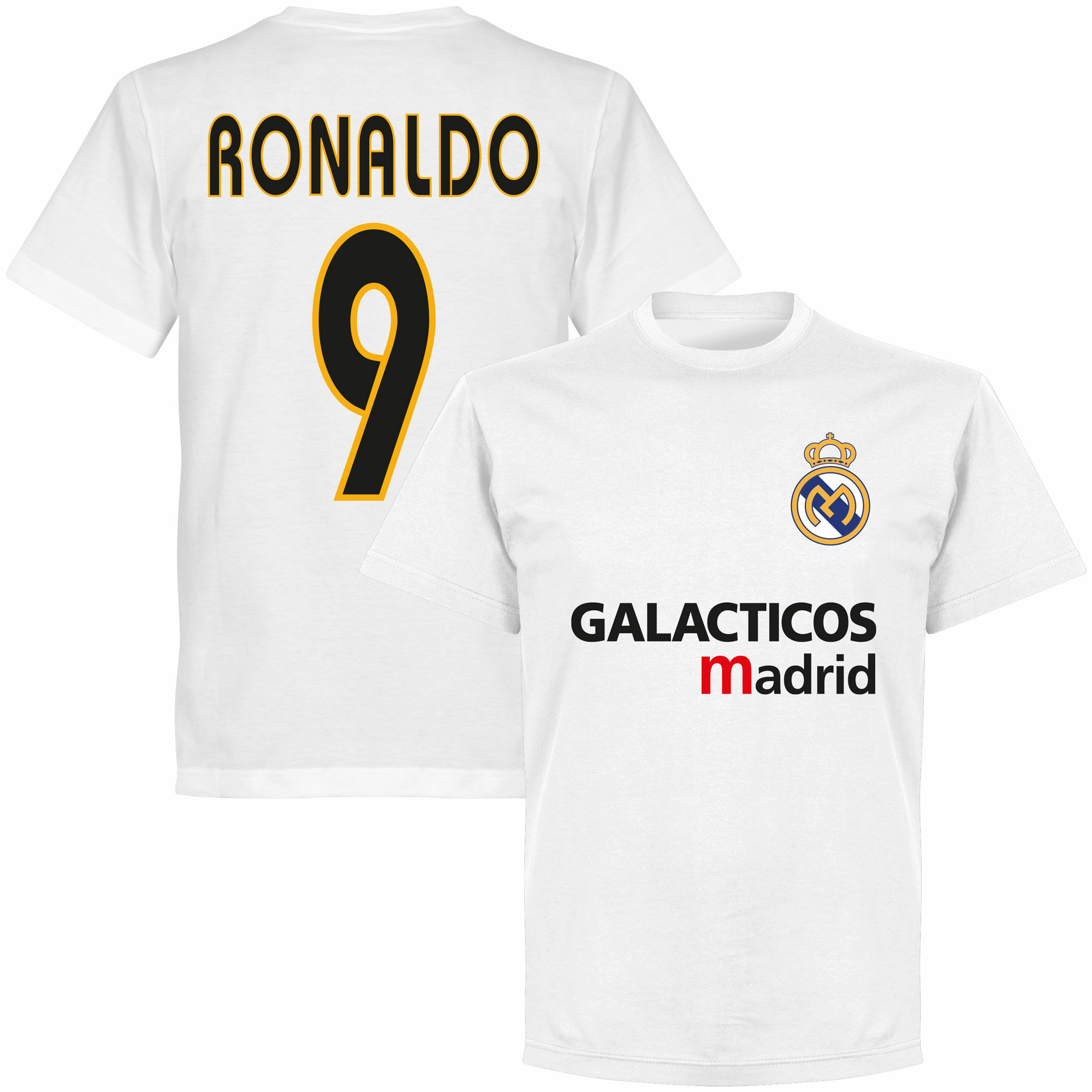 Real Madrid - Tričko "Galácticos Madrid" - bílé, Ronaldo, číslo 9