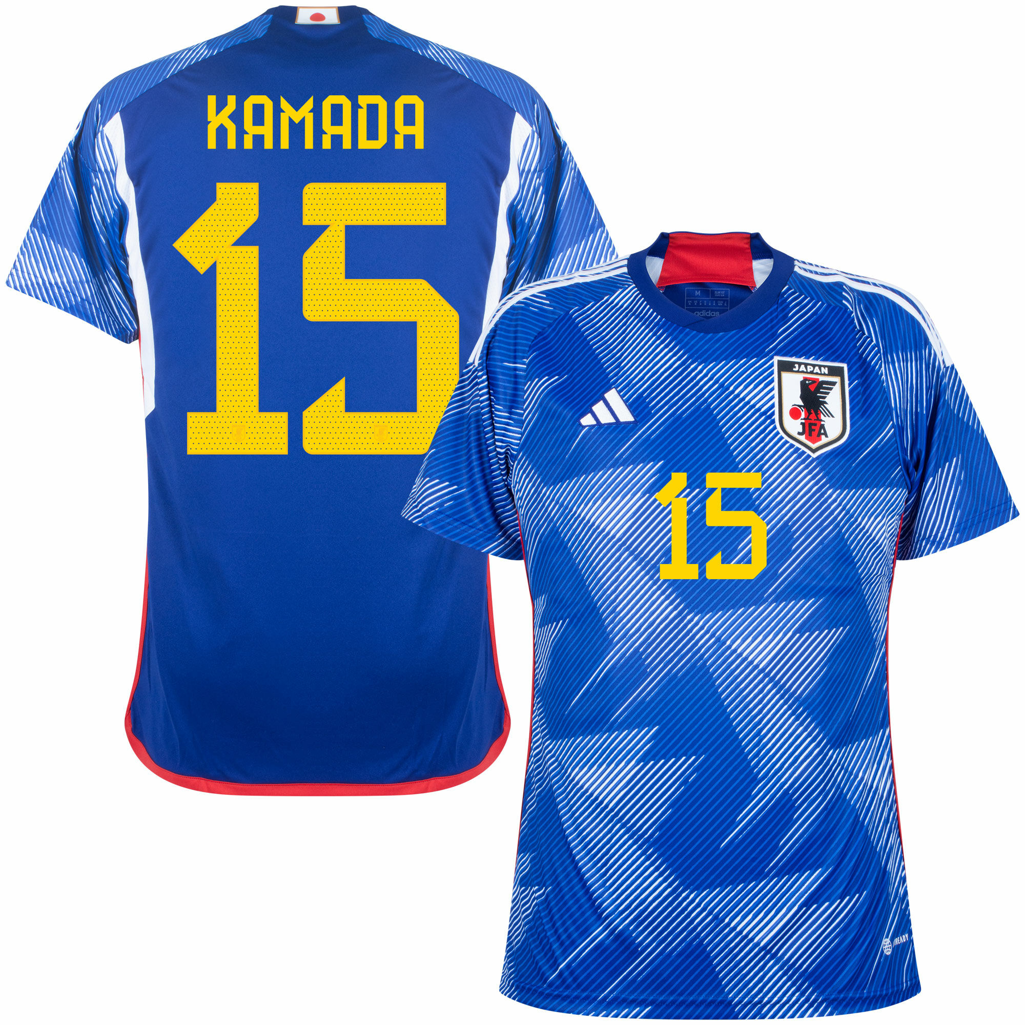Japonsko - Dres fotbalový - oficiální potisk, Daiči Kamada, domácí, sezóna 2022/23, číslo 15, modrý