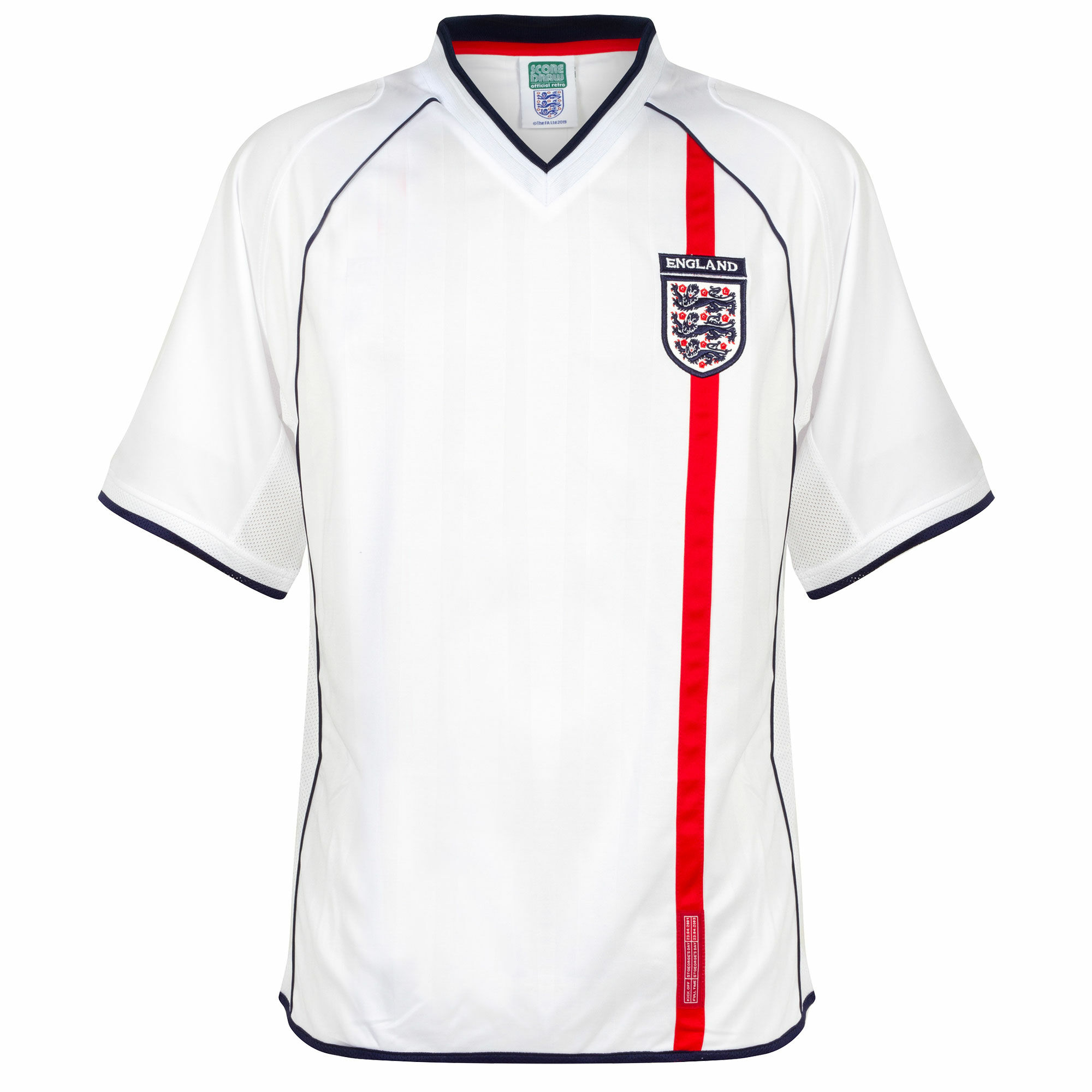 Anglie - Dres fotbalový - bílý, retrostyl, sezóna 2001/03, domácí