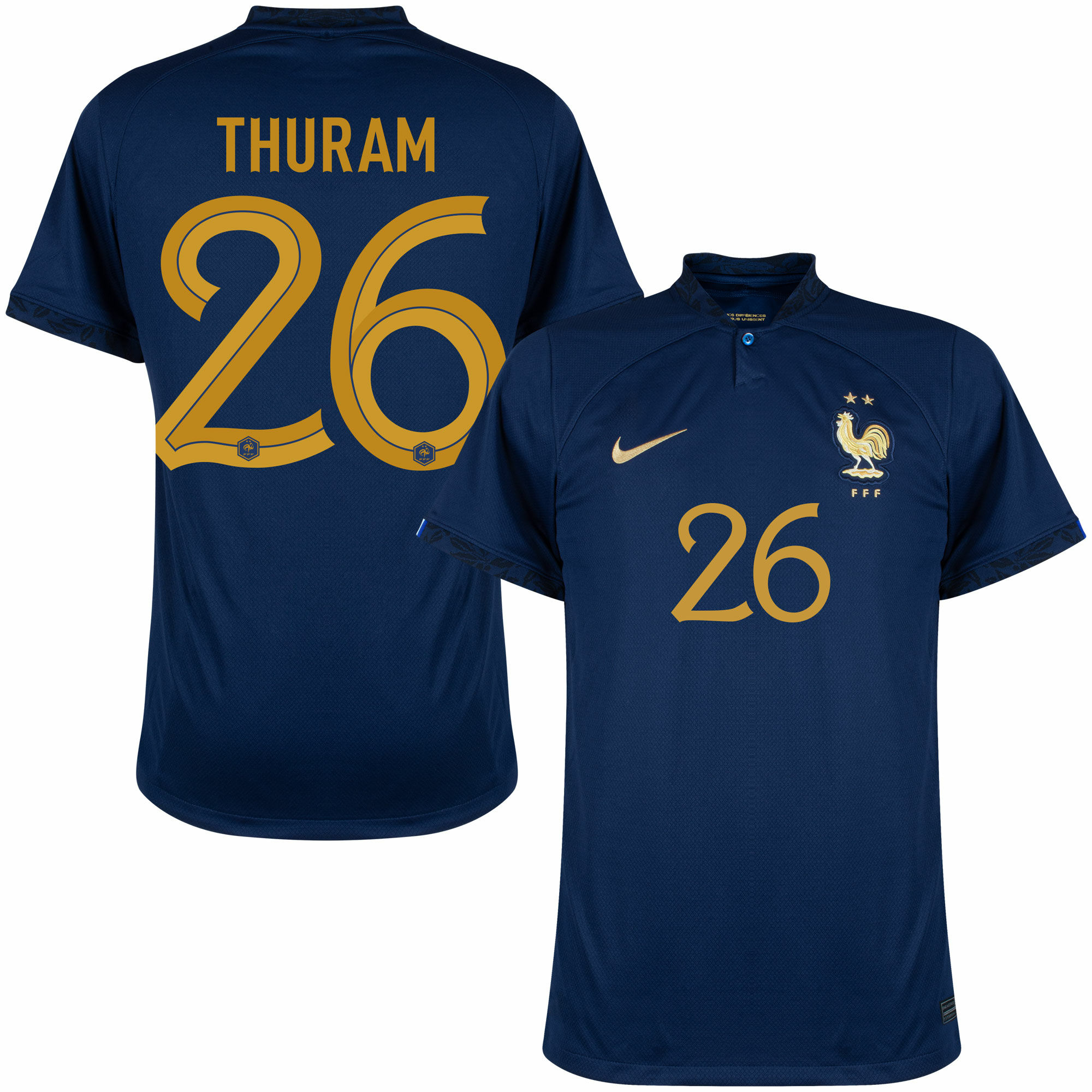 Francie - Dres fotbalový - oficiální potisk, Marcus Thuram, domácí, sezóna 2022/23, číslo 26, modrý