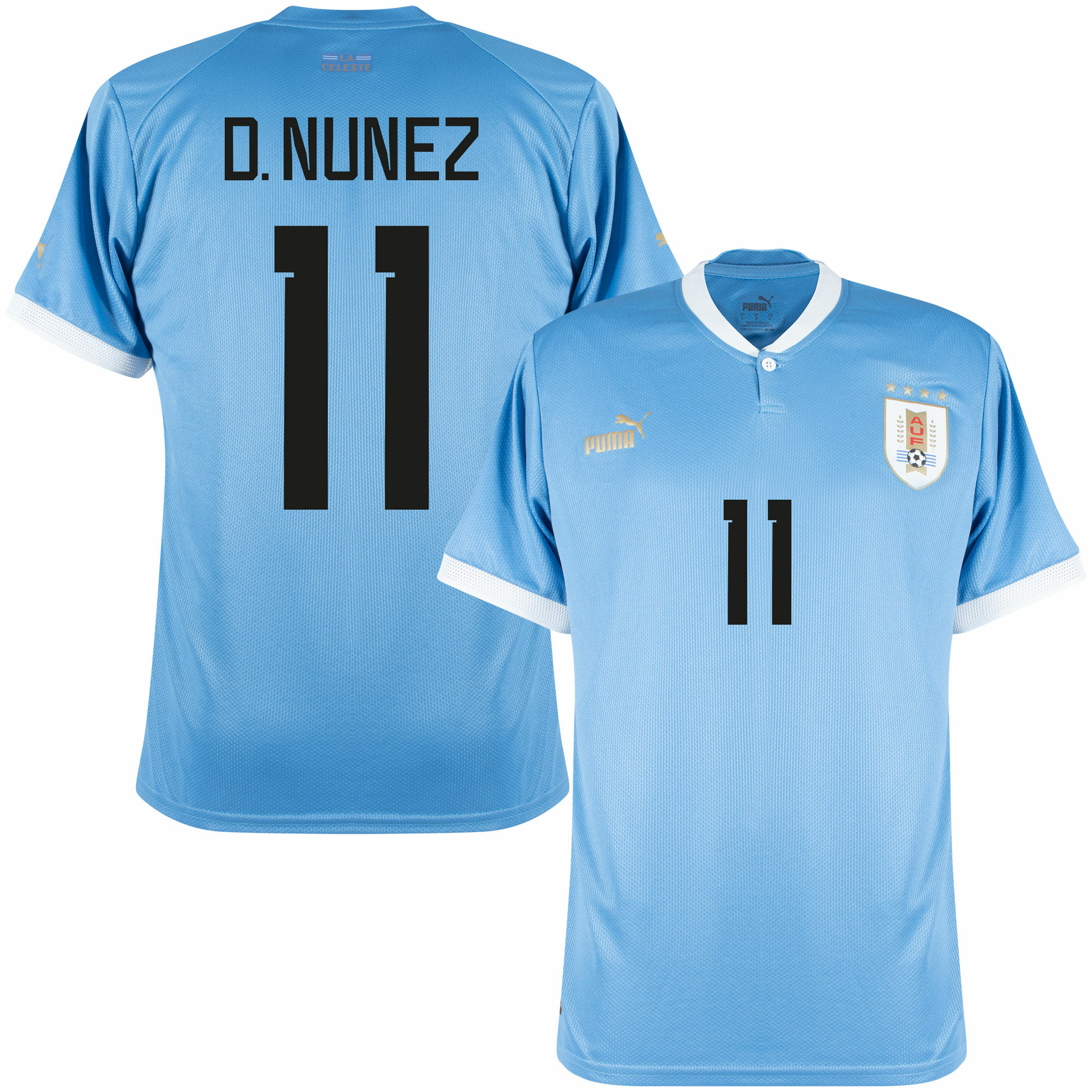 Uruguay - Dres fotbalový - oficiální potisk, číslo 11, domácí, sezóna 2022/23, Darwin Núñez, modrý