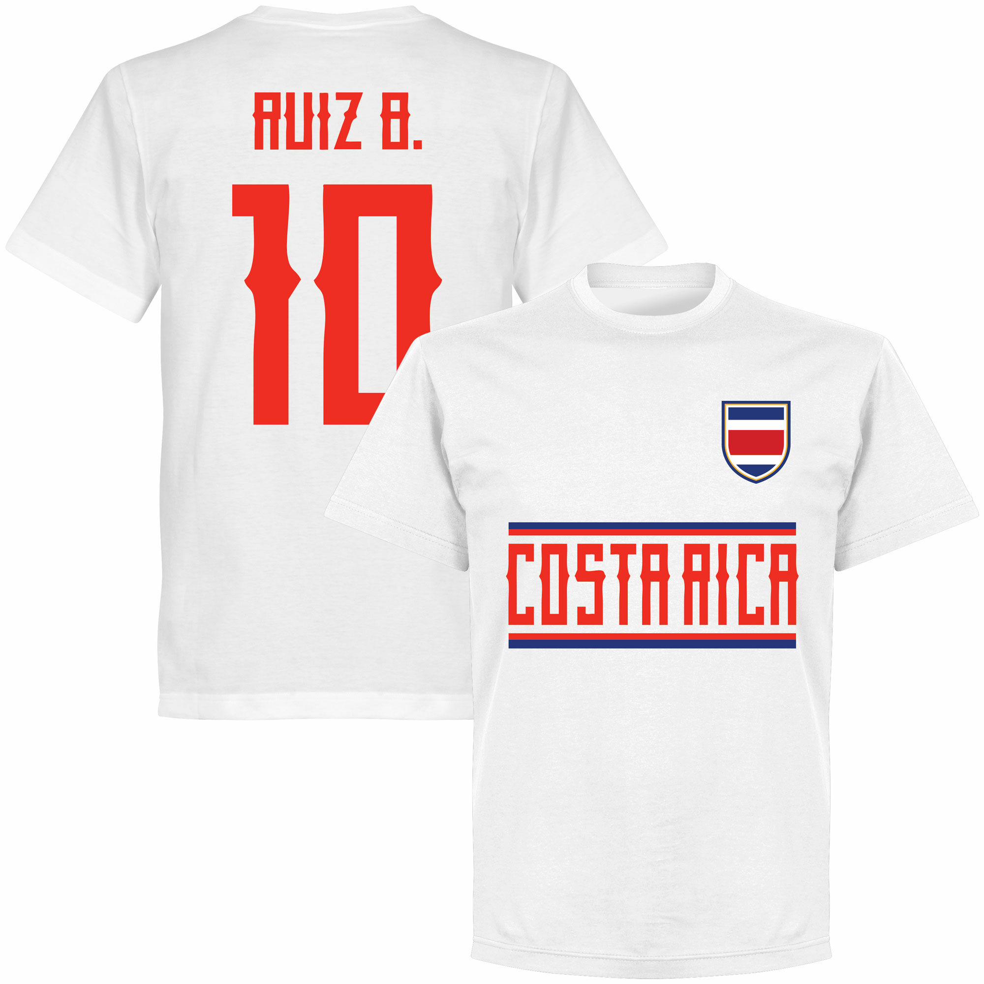 Kostarika - Tričko - bílé, číslo 10, Bryan Ruiz