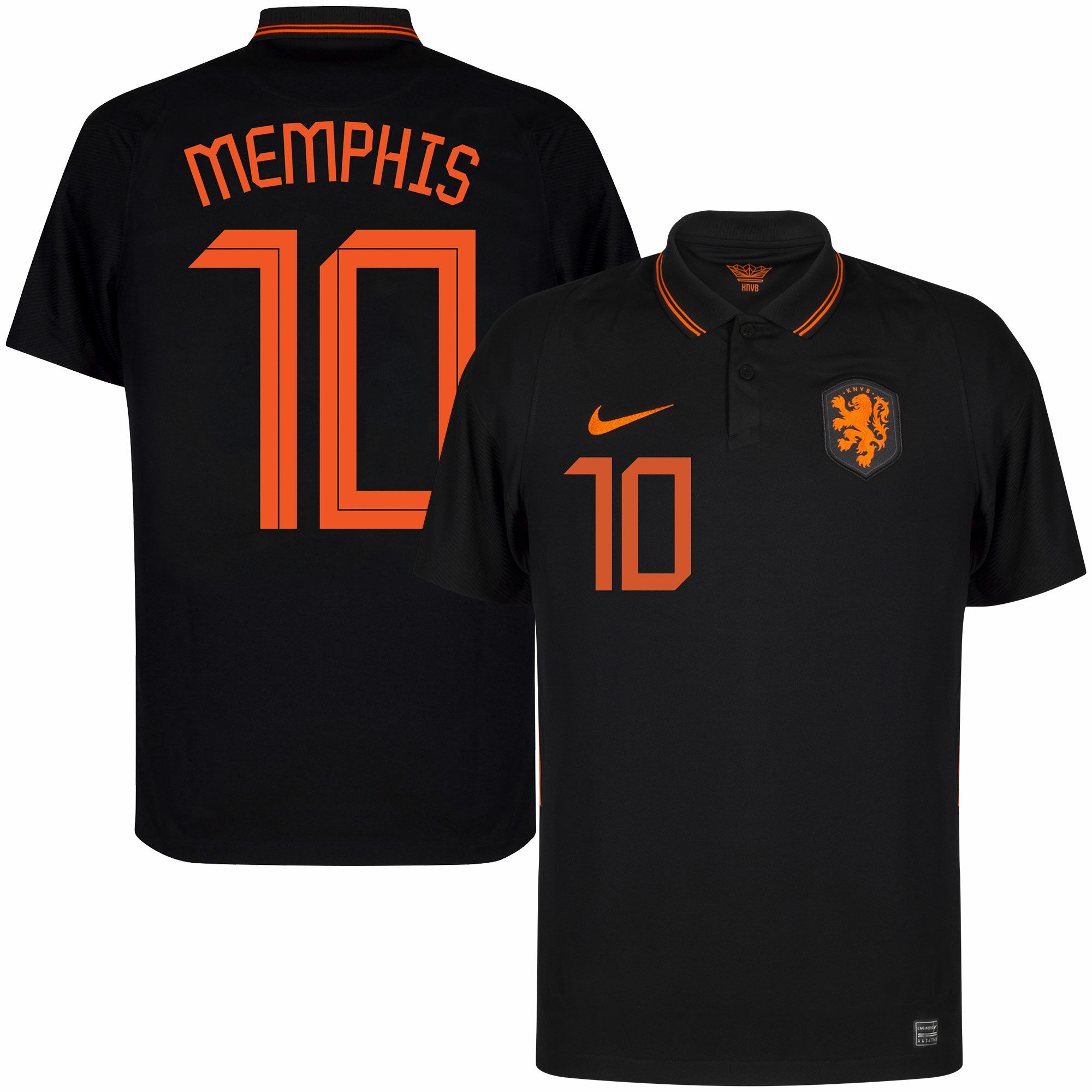 Nizozemí - Dres fotbalový - fan potisk, černý, sezóna 2020/21, číslo 10, Memphis Depay, venkovní