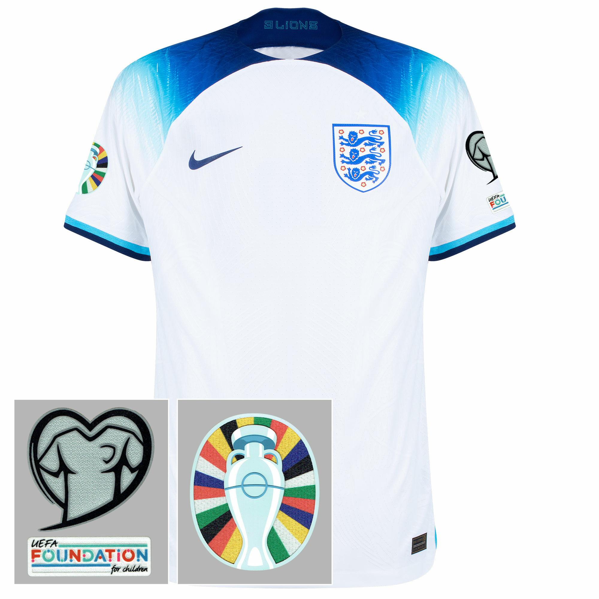Anglie - Dres fotbalový "Match" - logo Kvalifikace ME 2024, domácí, bílý, sezóna 2022/23, Dri-FIT ADV