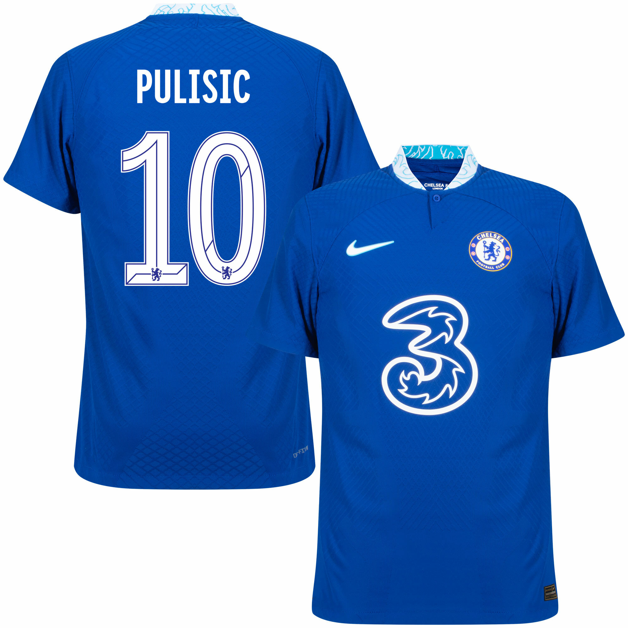 Chelsea - Dres fotbalový "Match" - oficiální potisk, číslo 10, domácí, sezóna 2022/23, Dri-FIT ADV, Christian Pulisic, modrý