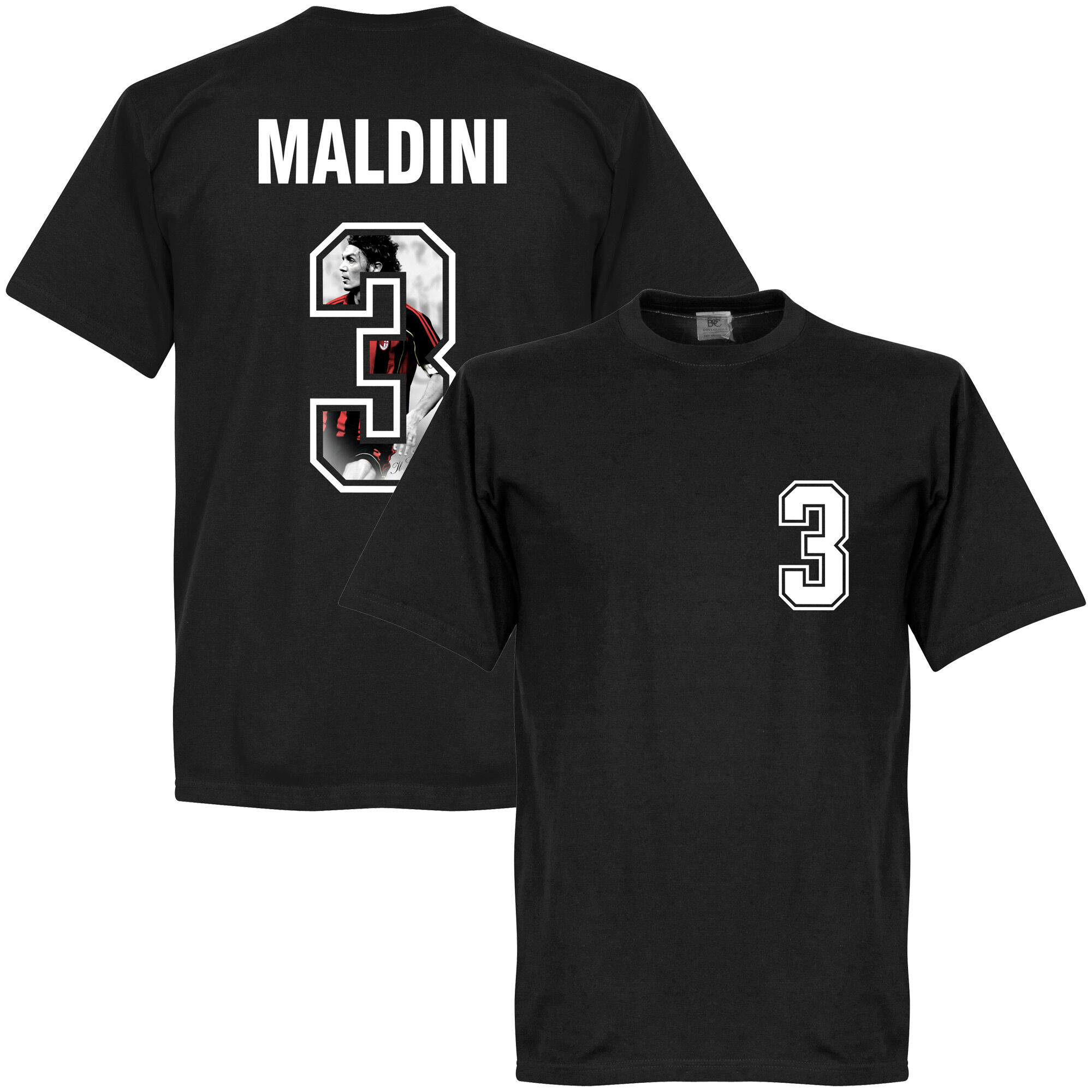 AC Milán - Tričko "Gallery" - Paolo Maldini, číslo 3, černé