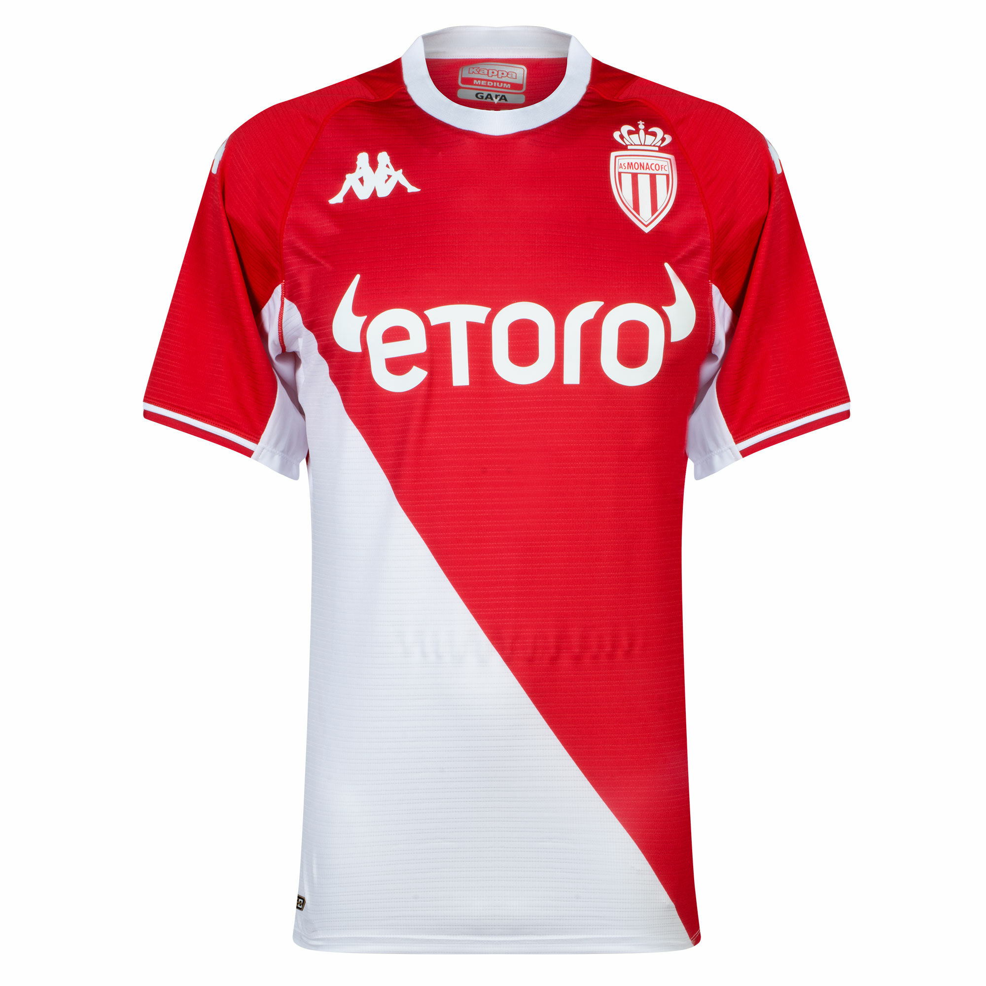 AS Monaco - Košile - sezóna 2021/22, bíločervená, obtažená, domácí, autentická