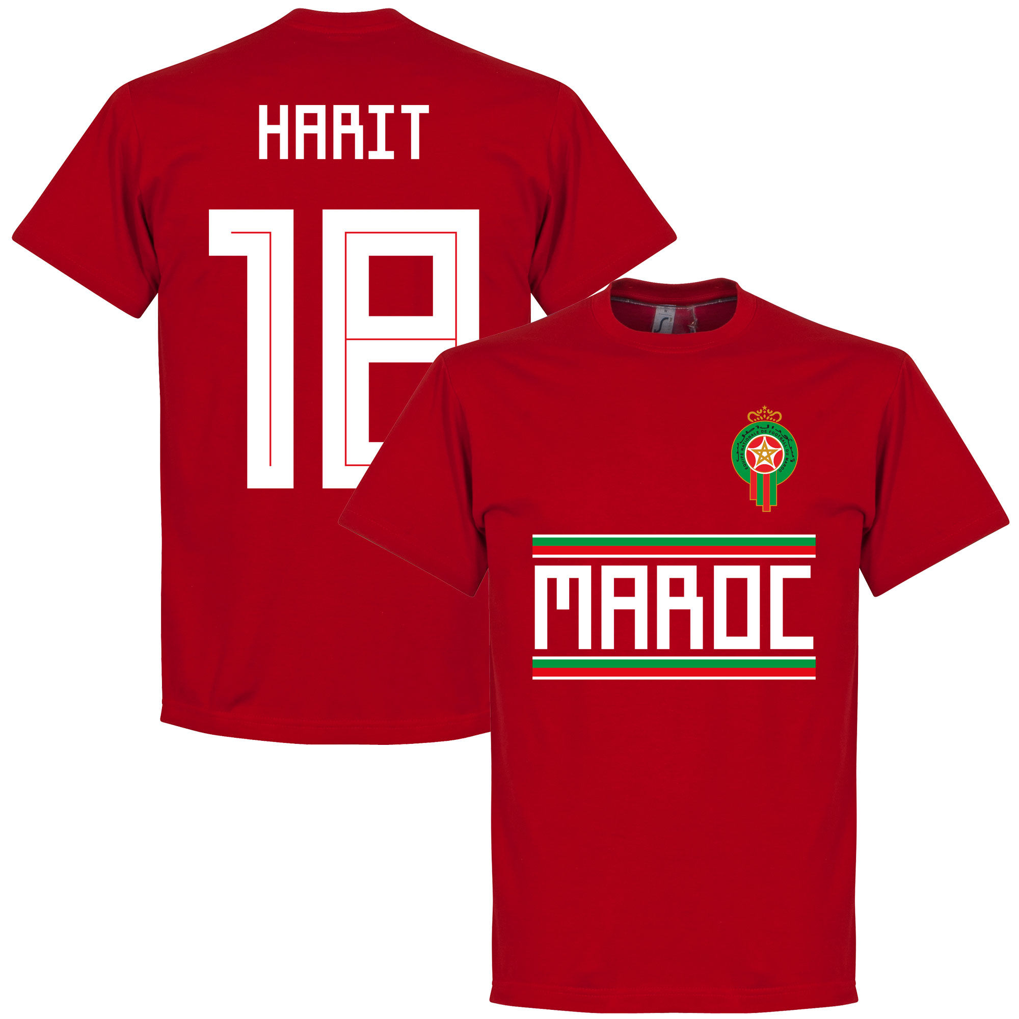 Maroko - Tričko - červené, číslo 18, Amine Harit