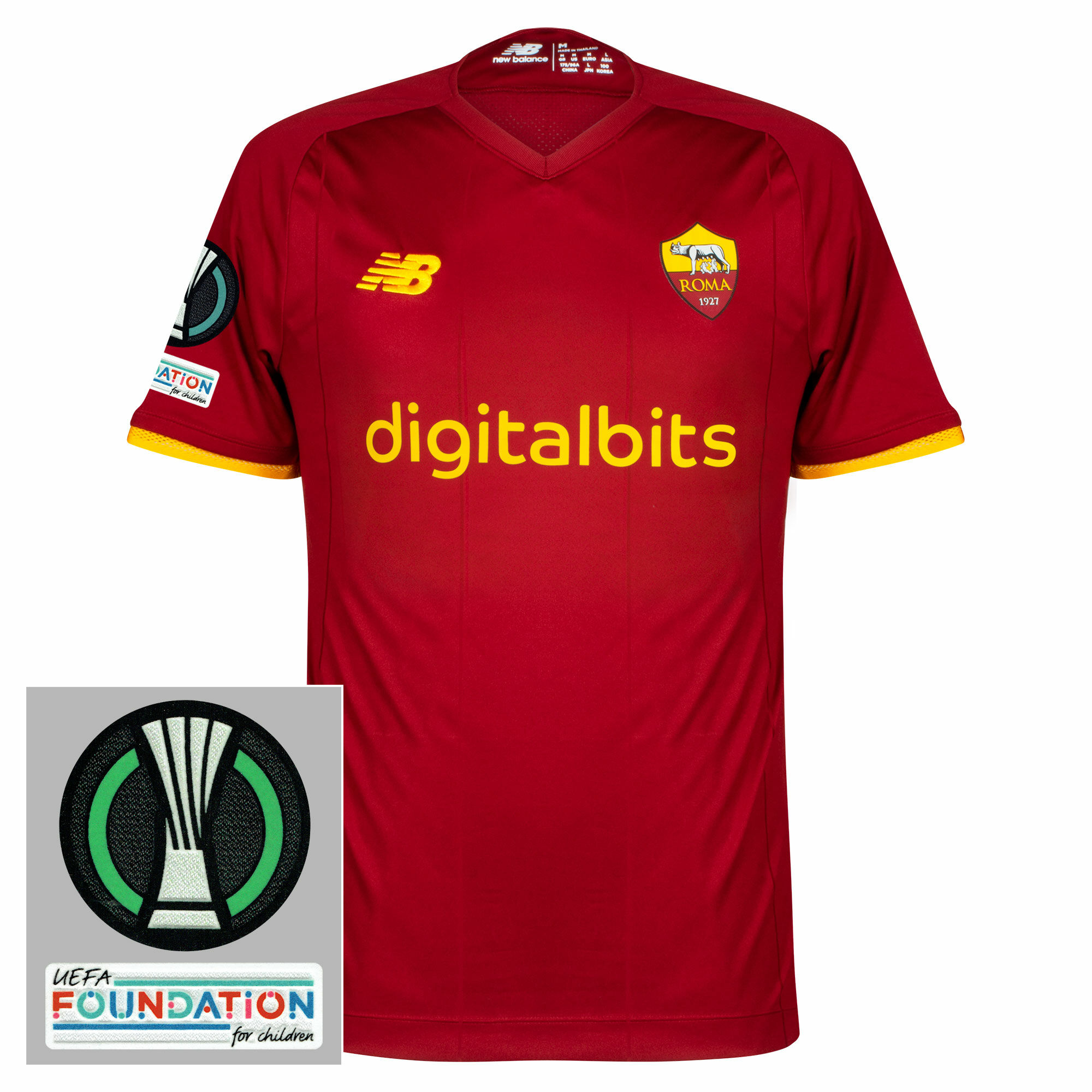 AS Řím - Dres fotbalový "Elite" - sezóna 2021/22, loga European Conference League, domácí, červený